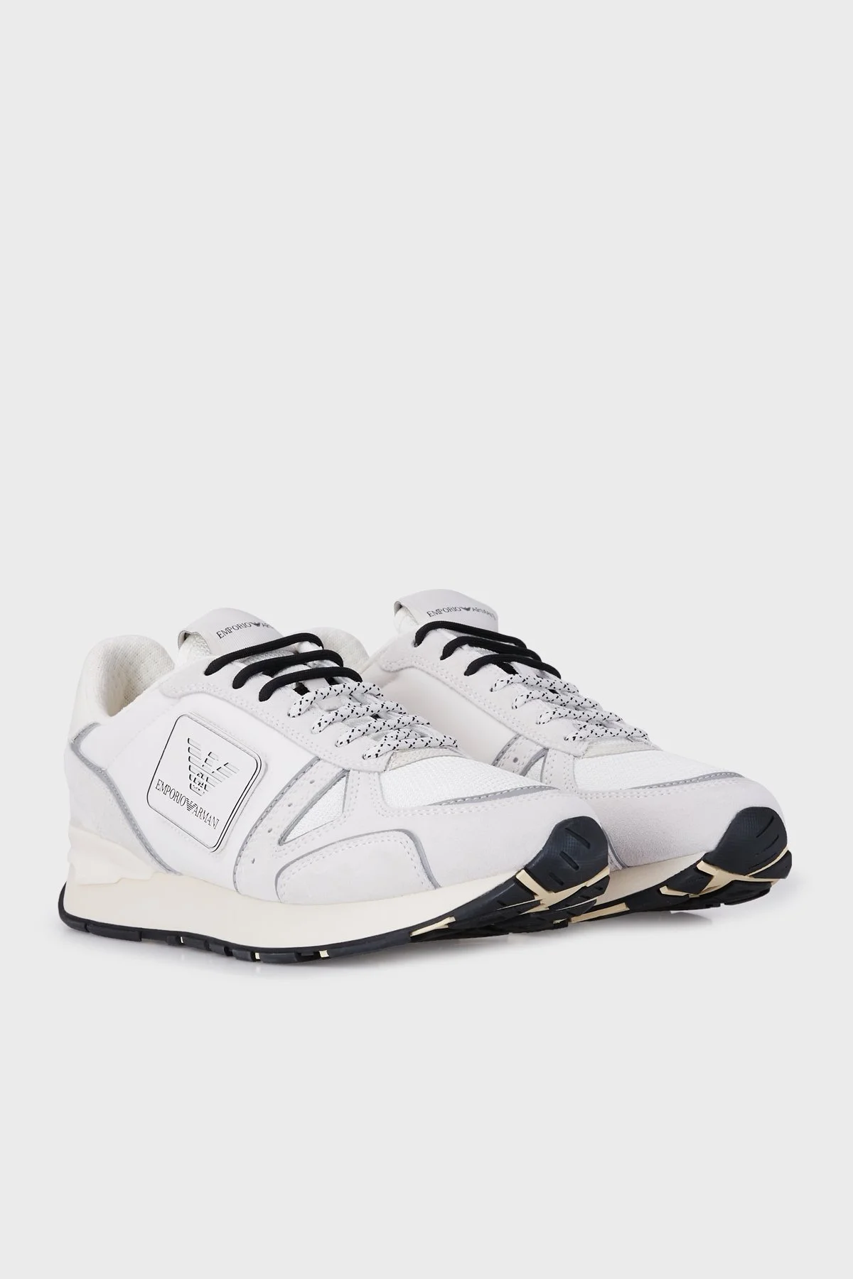 Emporio Armani Logolu Sneaker Erkek Ayakkabı X4X542 XM707 N567 EKRU - 3