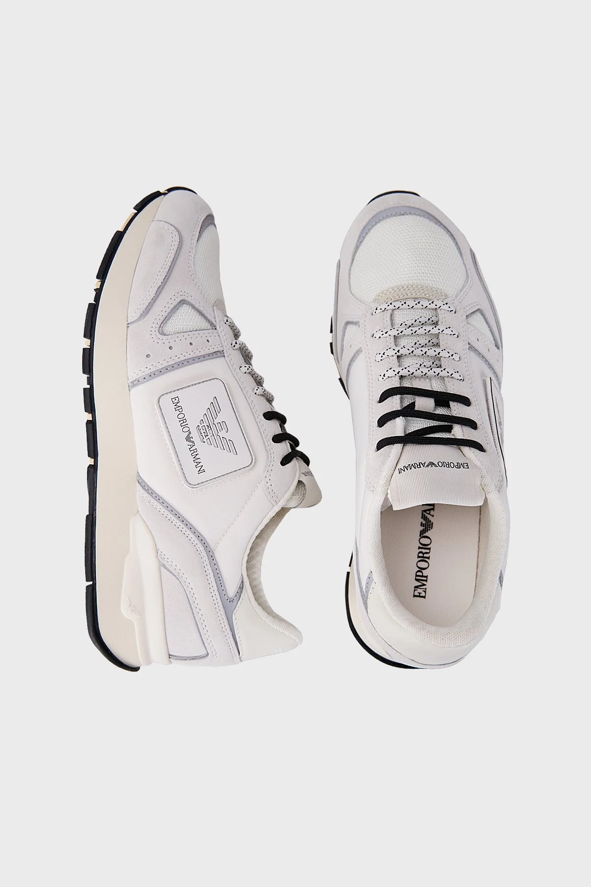 Emporio Armani Logolu Sneaker Erkek Ayakkabı X4X542 XM707 N567 EKRU - 5