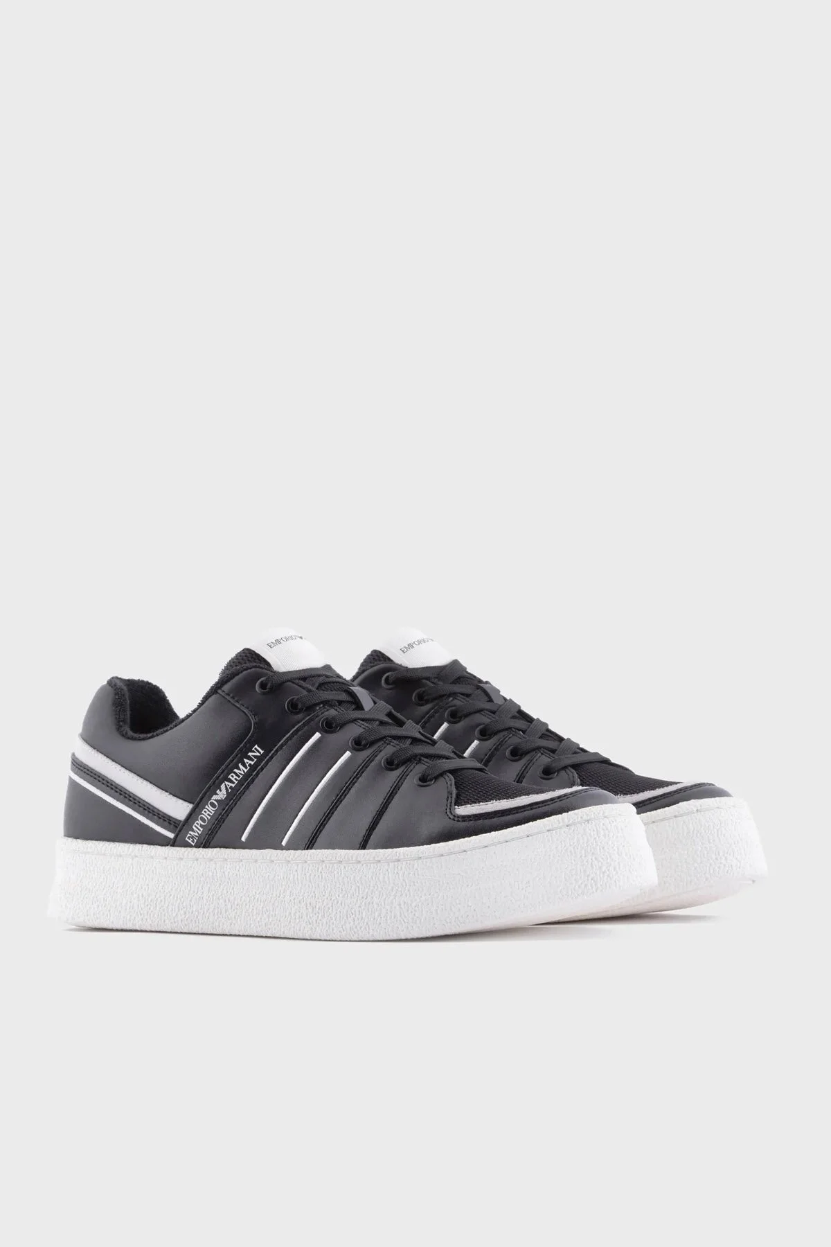 Emporio Armani Logolu Sneaker Erkek Ayakkabı X4X593 XN325 S180 SİYAH - 2