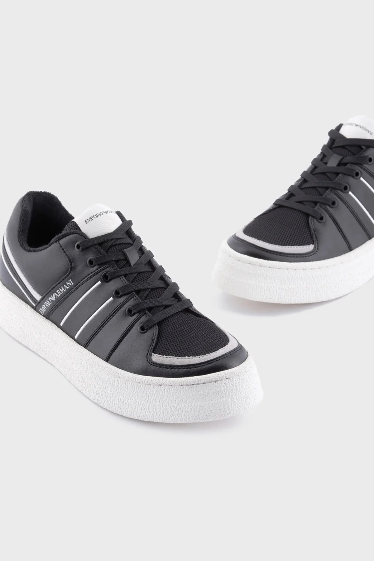 Emporio Armani Logolu Sneaker Erkek Ayakkabı X4X593 XN325 S180 SİYAH - 4