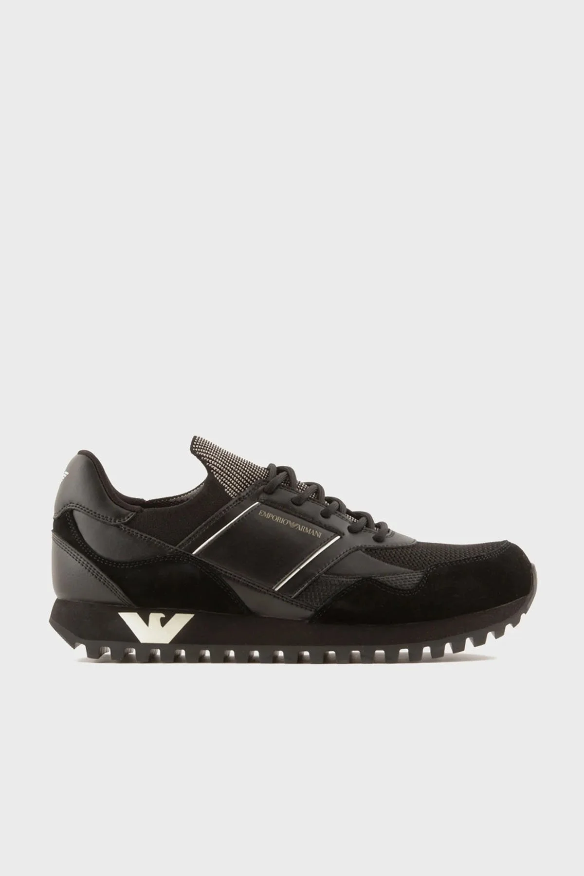 Emporio Armani Logolu Sneaker Erkek Ayakkabı X4X616 XN632 N814 SİYAH - 1