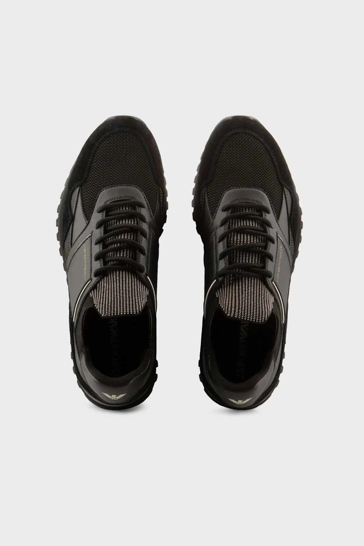 Emporio Armani Logolu Sneaker Erkek Ayakkabı X4X616 XN632 N814 SİYAH - 3