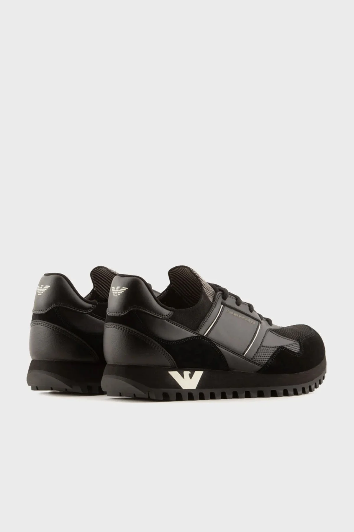 Emporio Armani Logolu Sneaker Erkek Ayakkabı X4X616 XN632 N814 SİYAH - 4
