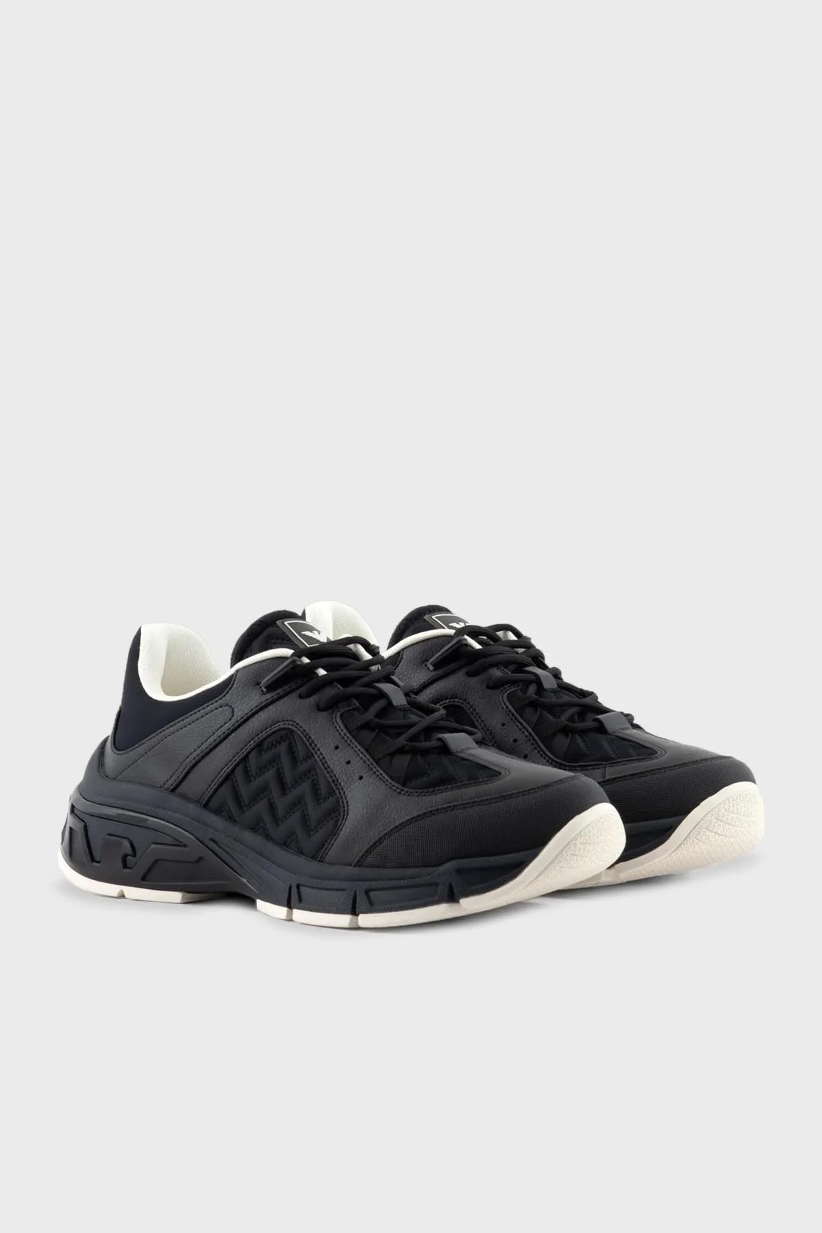 Emporio Armani Logolu Sneaker Erkek Ayakkabı X4X647 XN945 N208 SİYAH-LACİVERT - 2