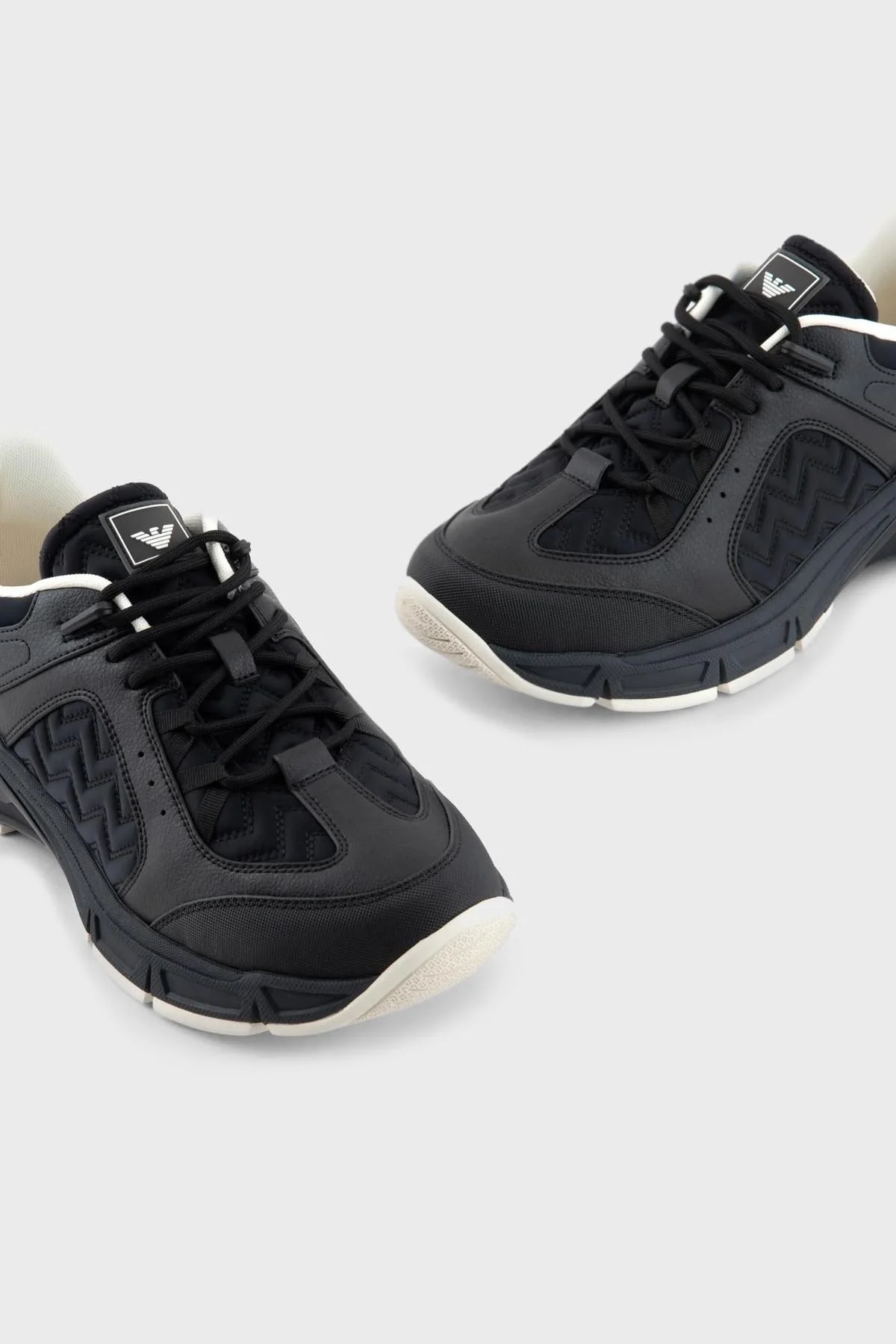 Emporio Armani Logolu Sneaker Erkek Ayakkabı X4X647 XN945 N208 SİYAH-LACİVERT - 5