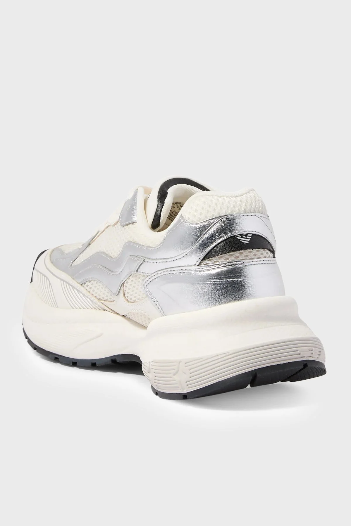 Emporio Armani Logolu Sneaker Kadın Ayakkabı EW003056 AF27429 M0441 Beyaz-gümüş-siyah - 4