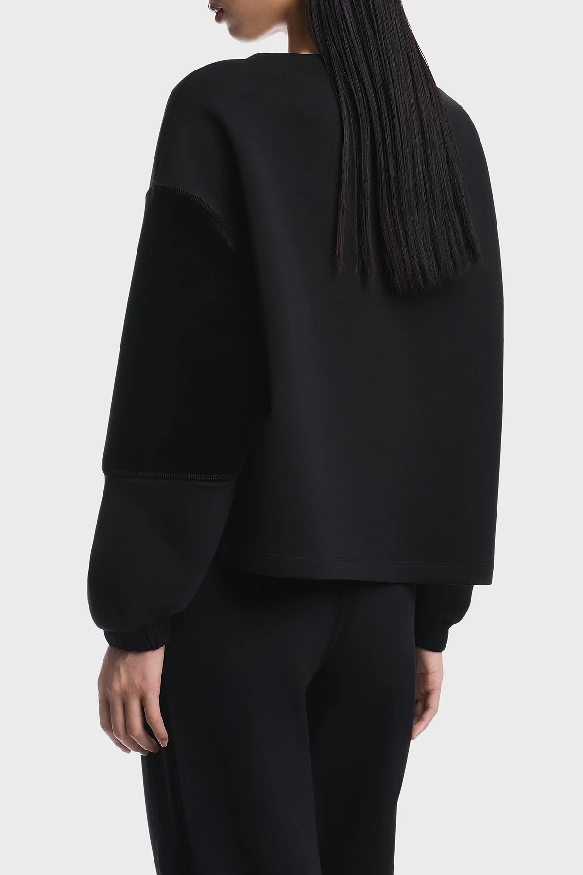 Emporio Armani Logolu Şönil Şeritli Bisiklet Yaka Kadın Sweat EW004209 AF10002 UC001 Siyah - 3