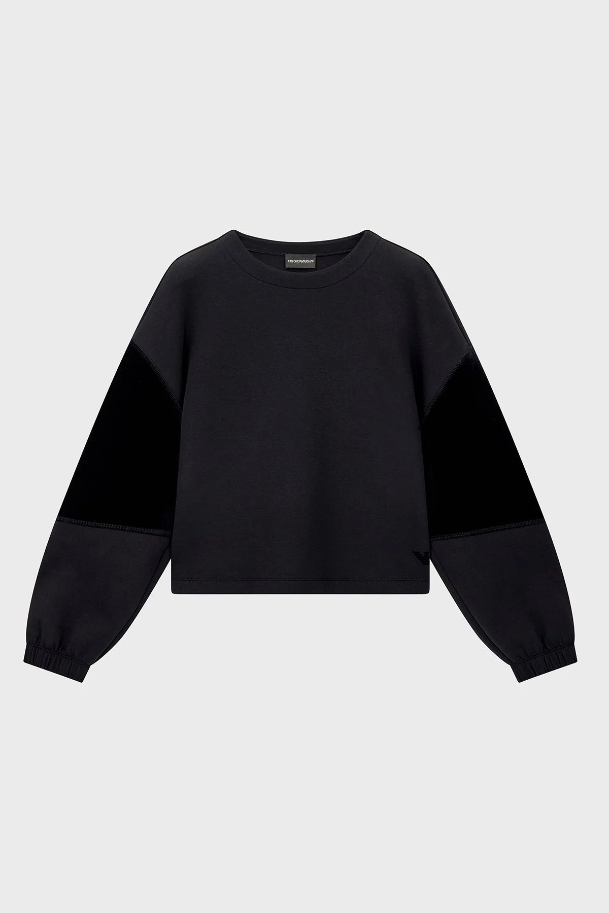 Emporio Armani Logolu Şönil Şeritli Bisiklet Yaka Kadın Sweat EW004209 AF10002 UC001 Siyah - 6