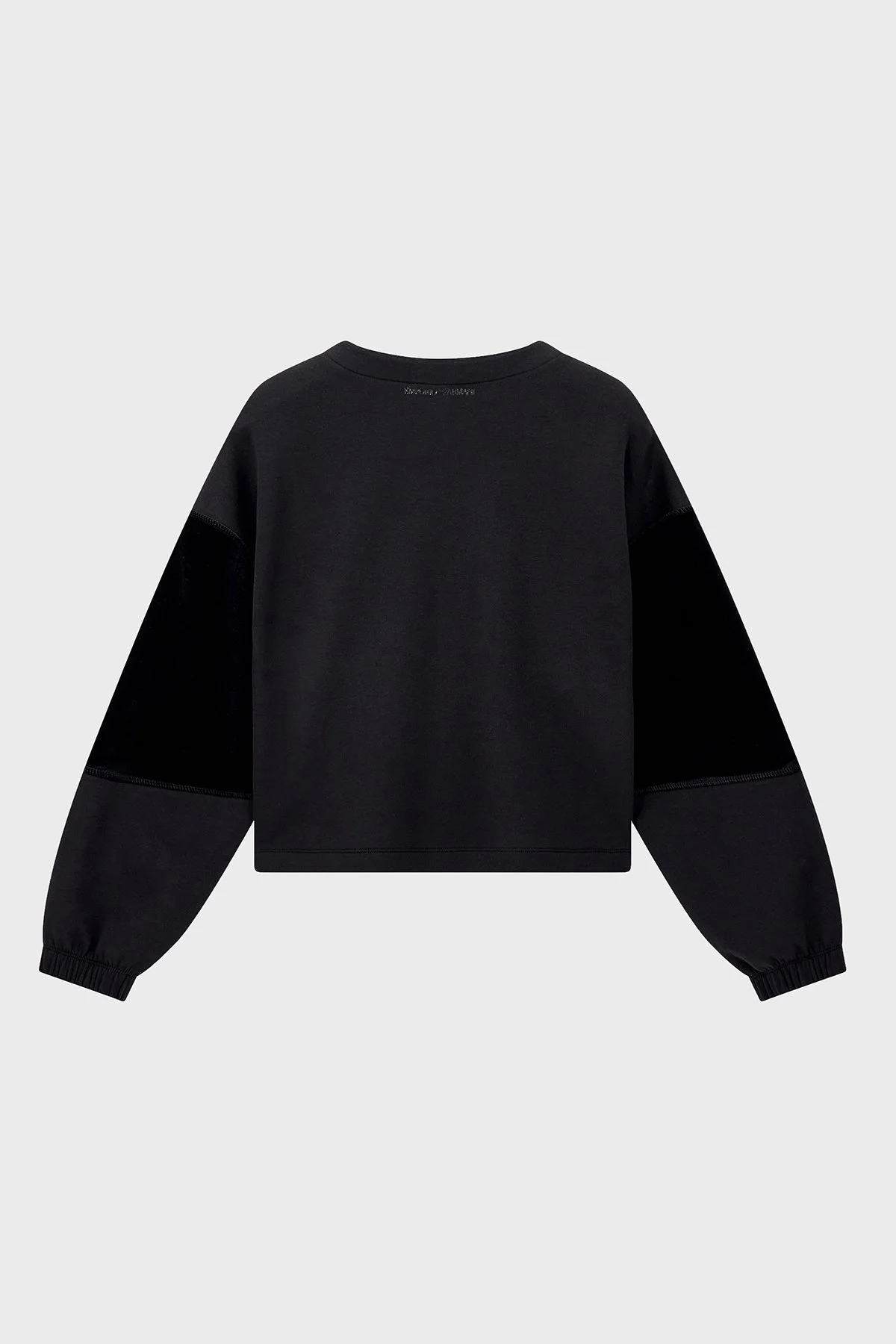 Emporio Armani Logolu Şönil Şeritli Bisiklet Yaka Kadın Sweat EW004209 AF10002 UC001 Siyah - 7