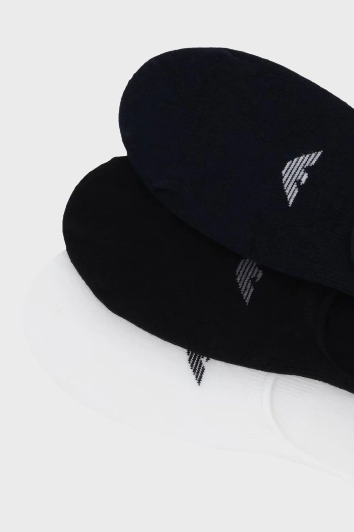 Emporio Armani Logolu Streç Pamuklu 3 Pack Babet Erkek Çorap EM000548 AF14446 M0091 Mavi-Siyah-Beyaz - 2