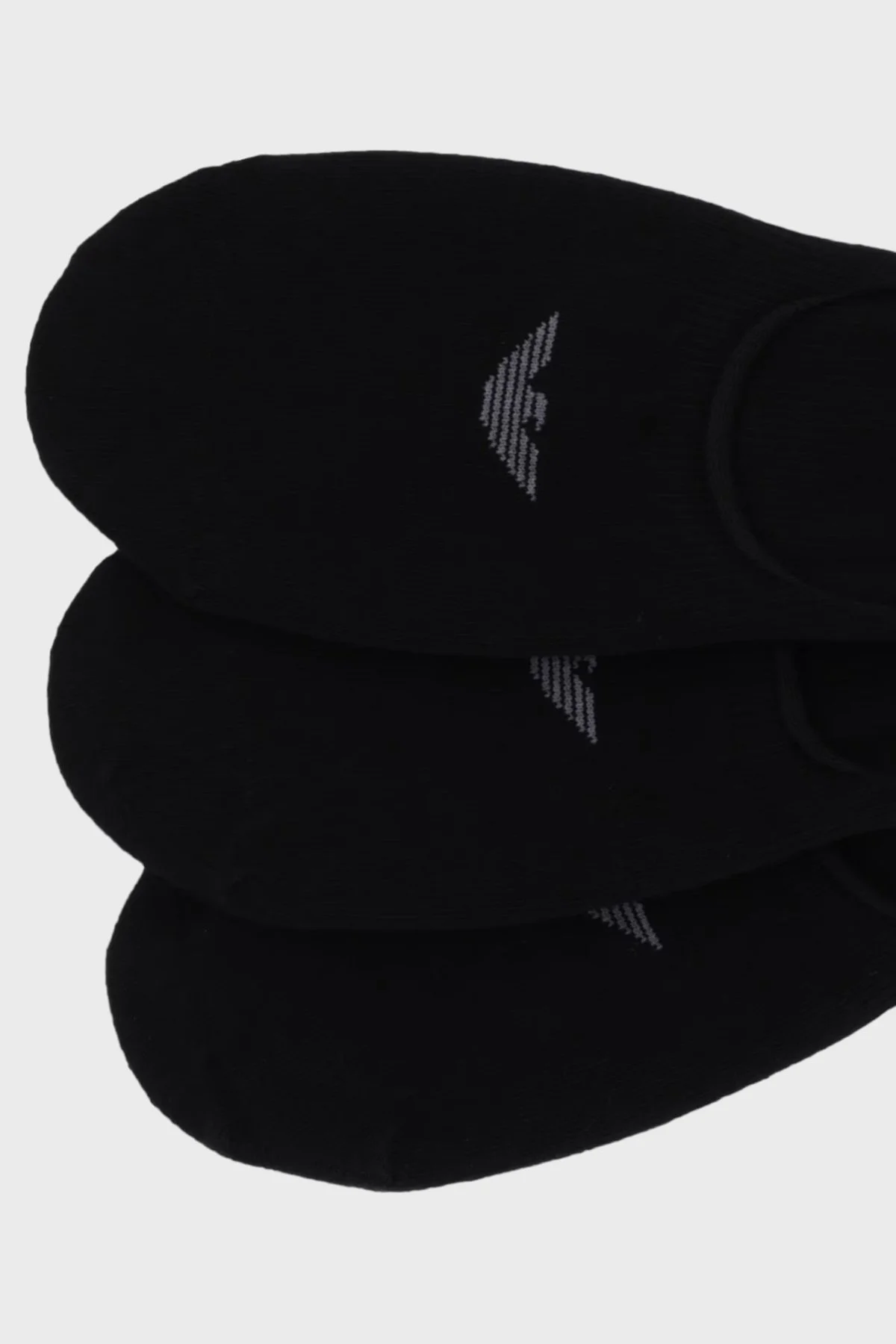 Emporio Armani Logolu Streç Pamuklu 3 Pack Babet Erkek Çorap EM000548 AF14446 MC061 SİYAH - 2