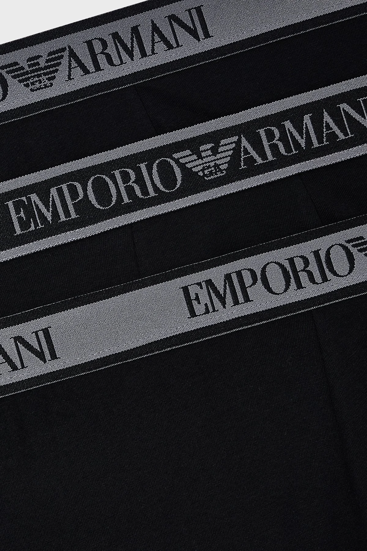 Emporio Armani Logolu Streç Pamuklu 3 Pack Erkek Boxer EM000259 AF10779 MC406 SİYAH - 4