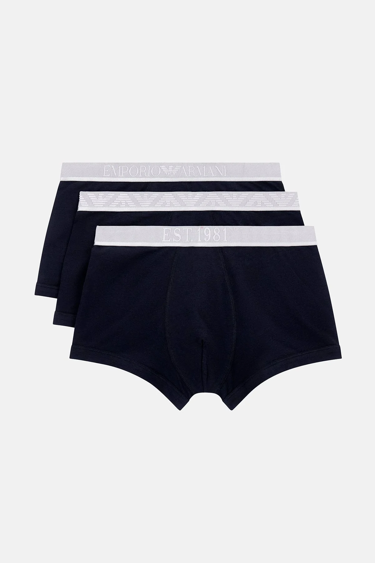 Emporio Armani Logolu Streç Pamuklu 3 Pack Erkek Boxer EM000259 AF10780 MC406 SİYAH - 1