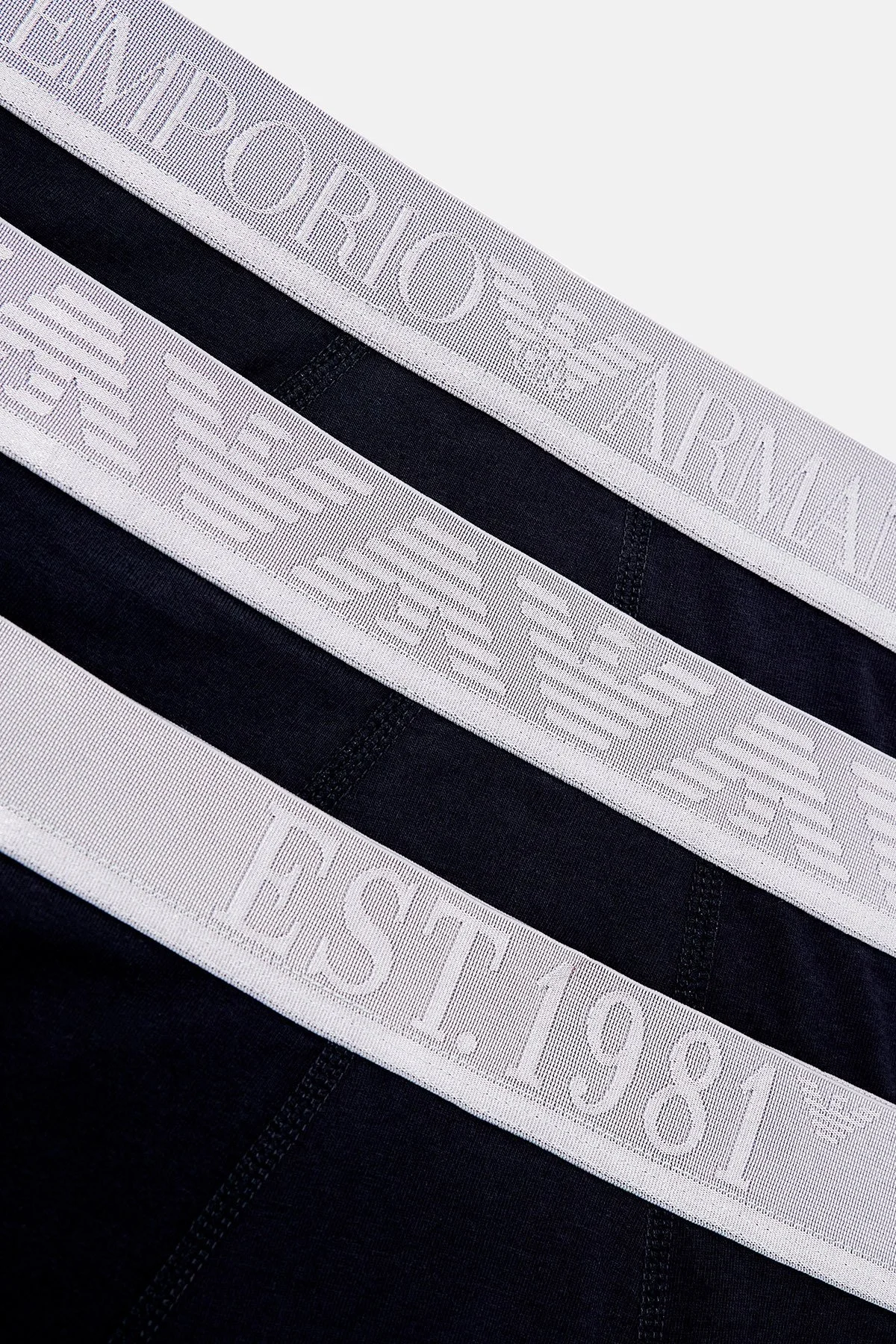 Emporio Armani Logolu Streç Pamuklu 3 Pack Erkek Boxer EM000259 AF10780 MC406 SİYAH - 4