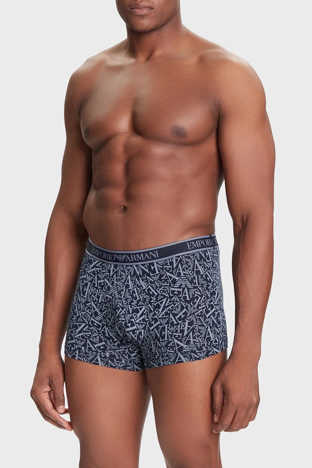 Emporio Armani Logolu Streç Pamuklu 3 Pack Erkek Boxer EM000370 AF10779 MB089 LACİVERT - 2