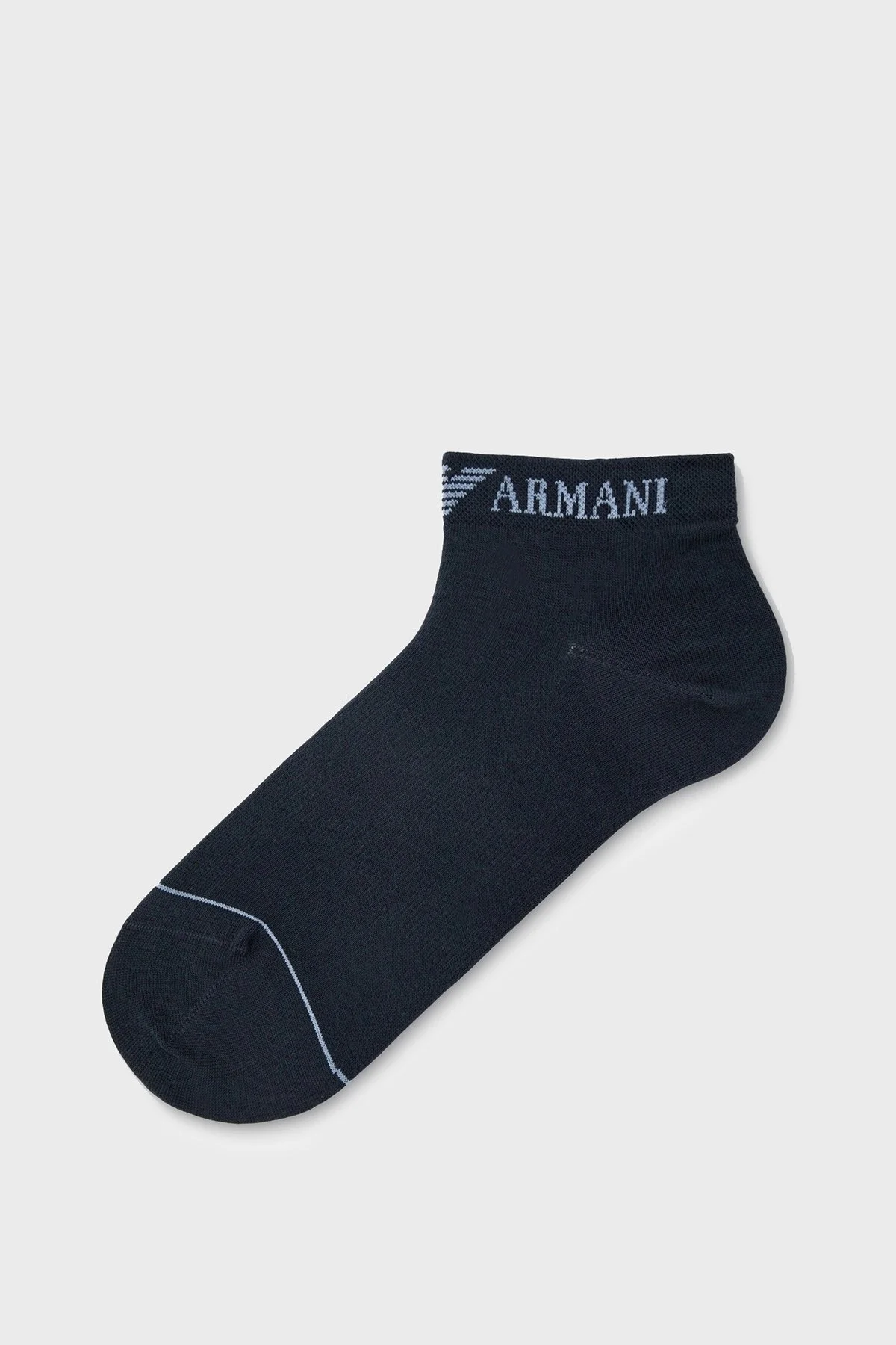 Emporio Armani Logolu Streç Pamuklu 3 Pack Erkek Çorap EM000550 AF12276 MB154 LACİVERT - 2