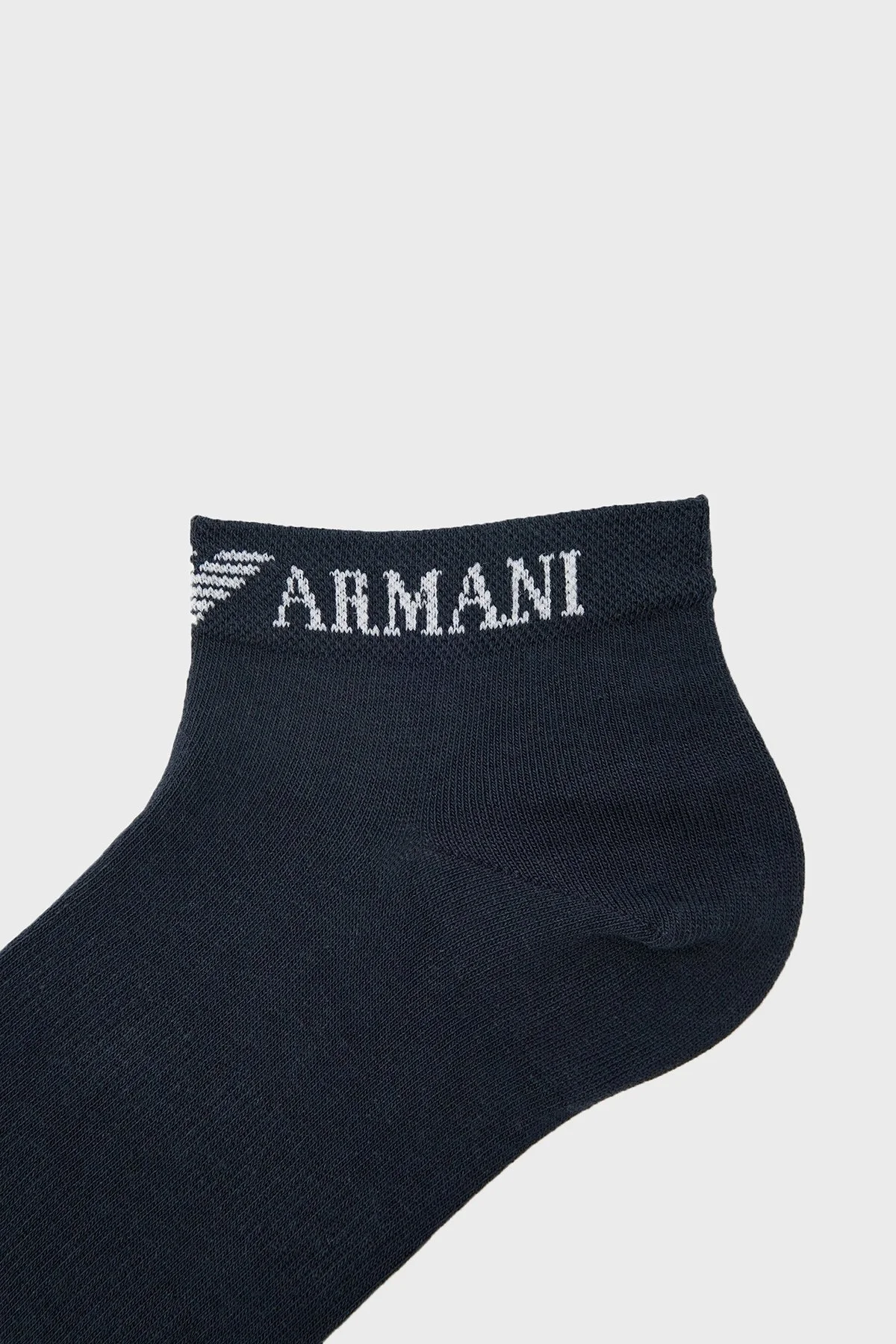 Emporio Armani Logolu Streç Pamuklu 3 Pack Erkek Çorap EM000550 AF12276 MB154 LACİVERT - 3