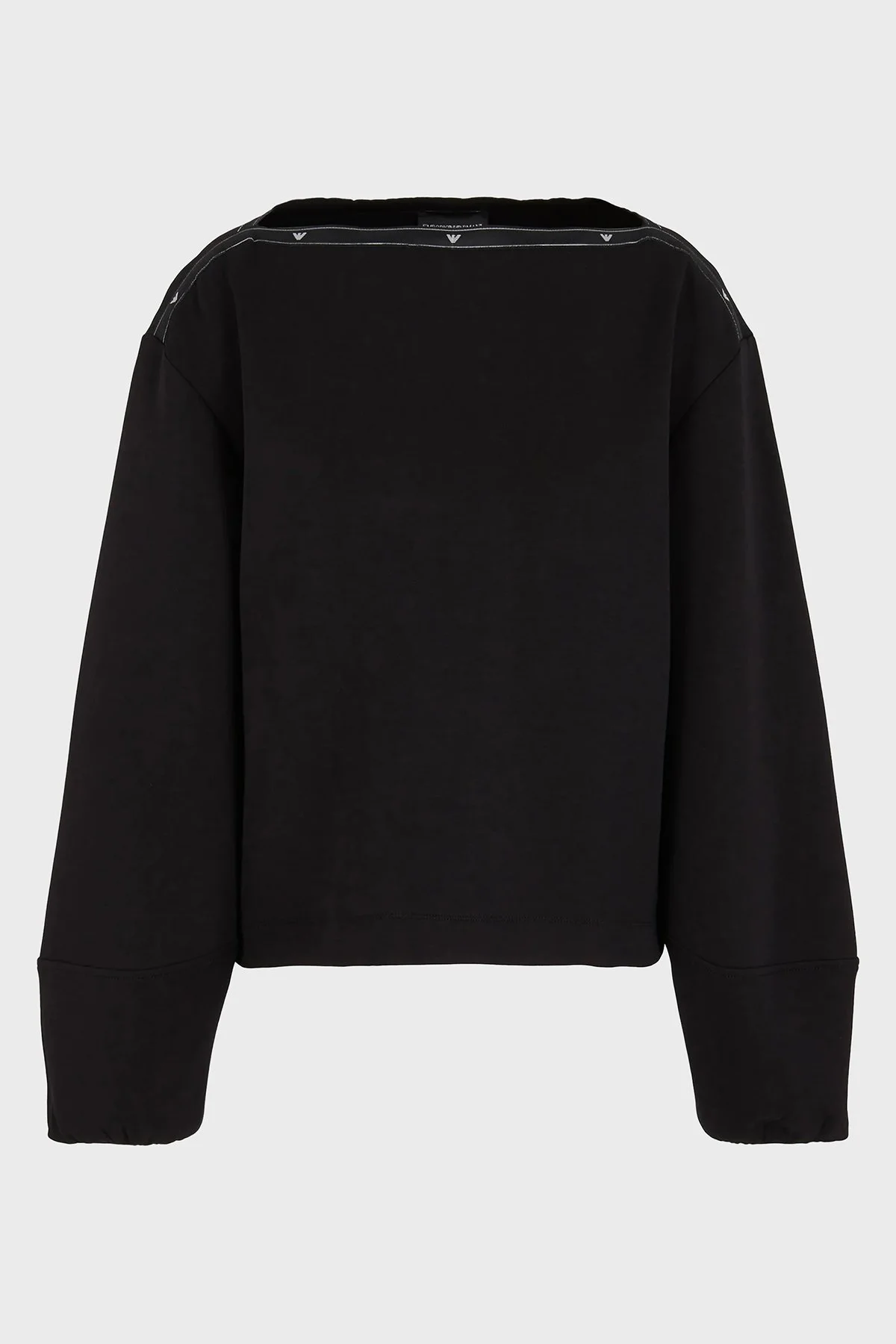 Emporio Armani Logolu Streç Pamuklu Comfort Fit Bayan Sweat 6D2M6C 1JHSZ 0999 SİYAH - 5