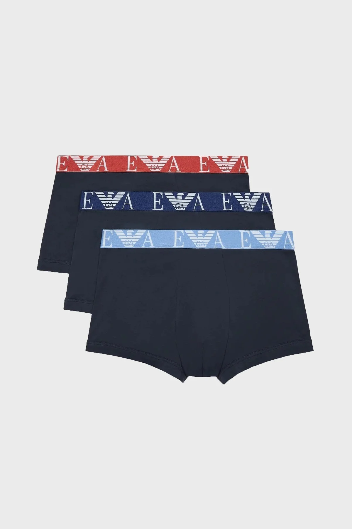 Emporio Armani Logolu Streç Pamuklu Erkek Boxer 111357 4F715 64135 Lila-Kırmızı-Lacivert - 7