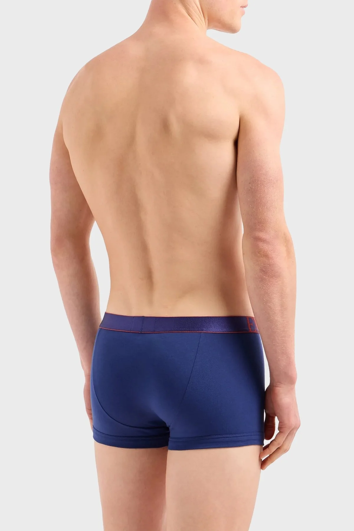Emporio Armani Logolu Streç Pamuklu Erkek Boxer 111357 4F726 25732 Mavi-Lacivert-Turuncu - 3