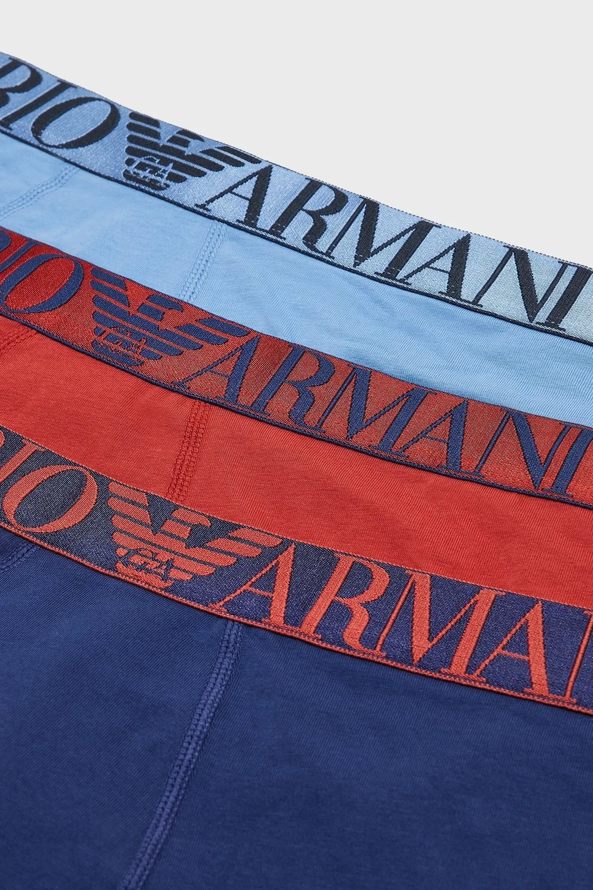 Emporio Armani Logolu Streç Pamuklu Erkek Boxer 111357 4F726 25732 Mavi-Lacivert-Turuncu - 4