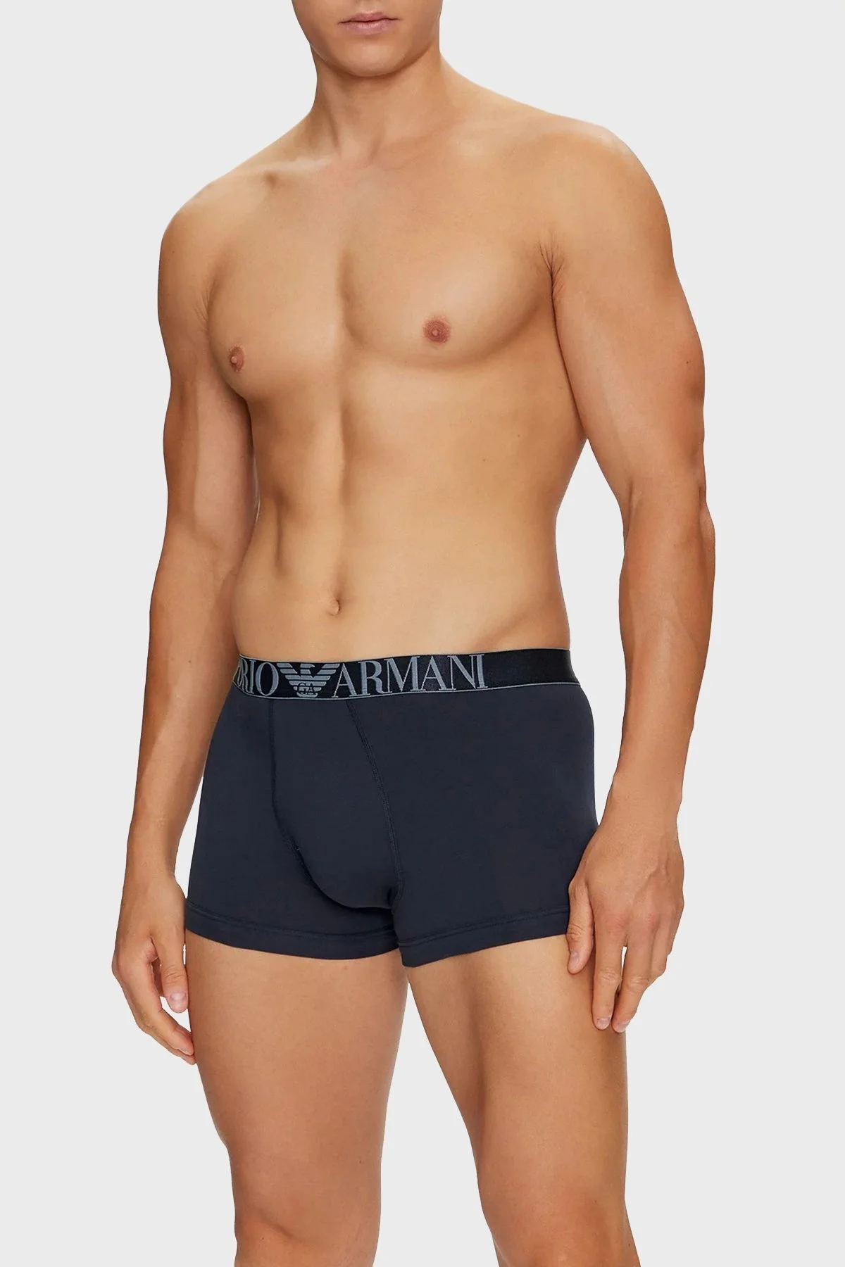 Emporio Armani Logolu Streç Pamuklu Erkek Boxer 111357 4F726 64135 Mavi-Mürdüm-Haki - 9