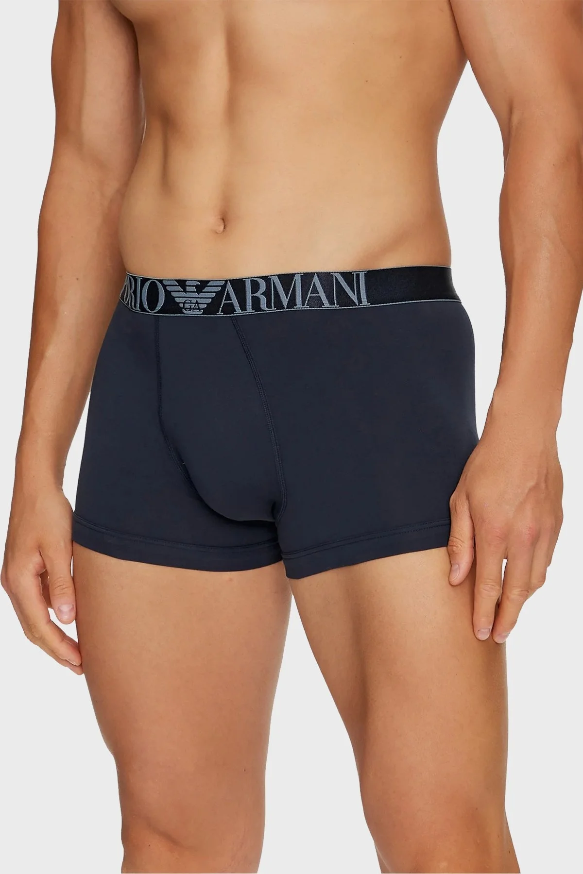 Emporio Armani Logolu Streç Pamuklu Erkek Boxer 111357 4F726 64135 Mavi-Mürdüm-Haki - 10