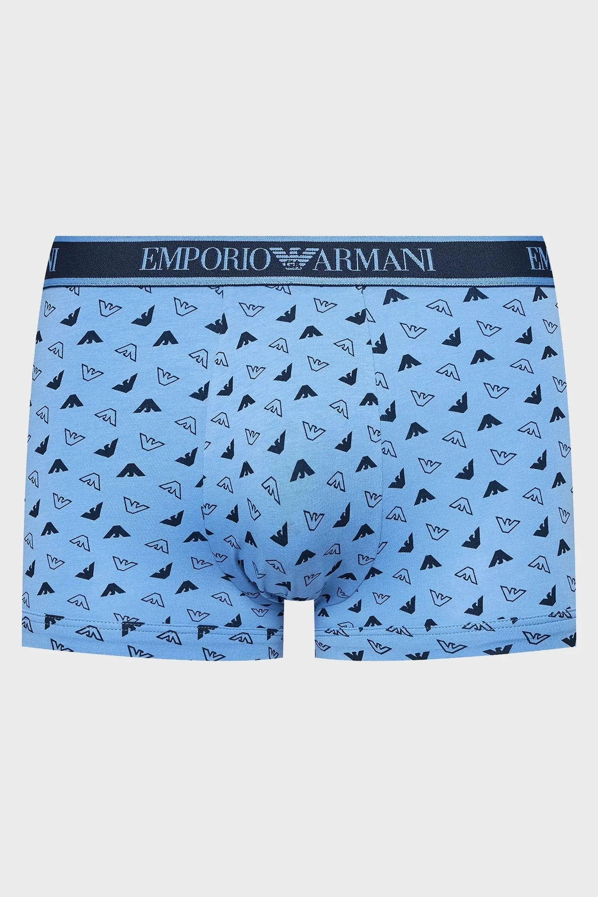 Emporio Armani Logolu Streç Pamuklu Erkek Boxer 112130 4F717 75336 Mavi-Siyah-Lacivert - 14