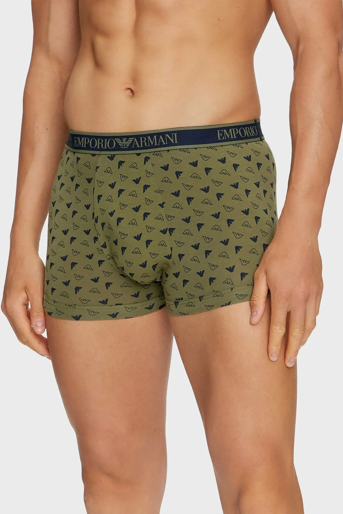 Emporio Armani Logolu Streç Pamuklu Erkek Boxer 112130 4F717 75436 Lacivert-Siyah-Haki - 3