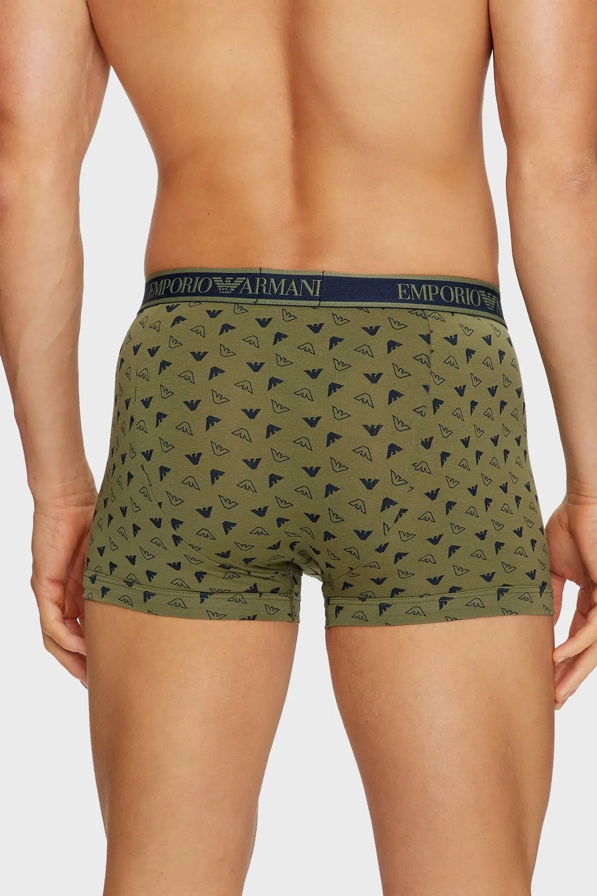 Emporio Armani Logolu Streç Pamuklu Erkek Boxer 112130 4F717 75436 Lacivert-Siyah-Haki - 4