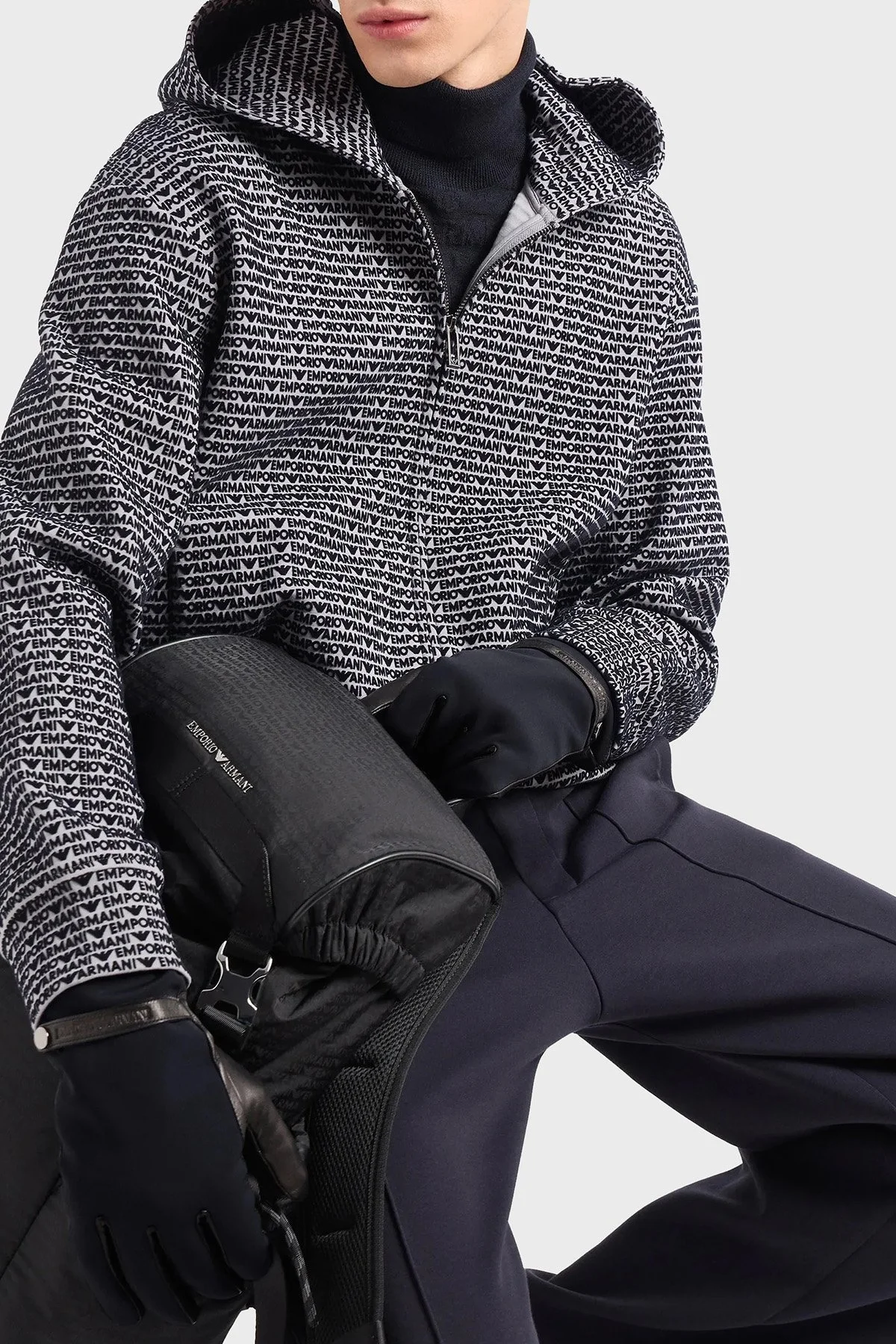 Emporio Armani Logolu Streç Pamuklu Regular Fit Erkek Sweat 6D1MB0 1JHSZ 06K3 GRİ - 1