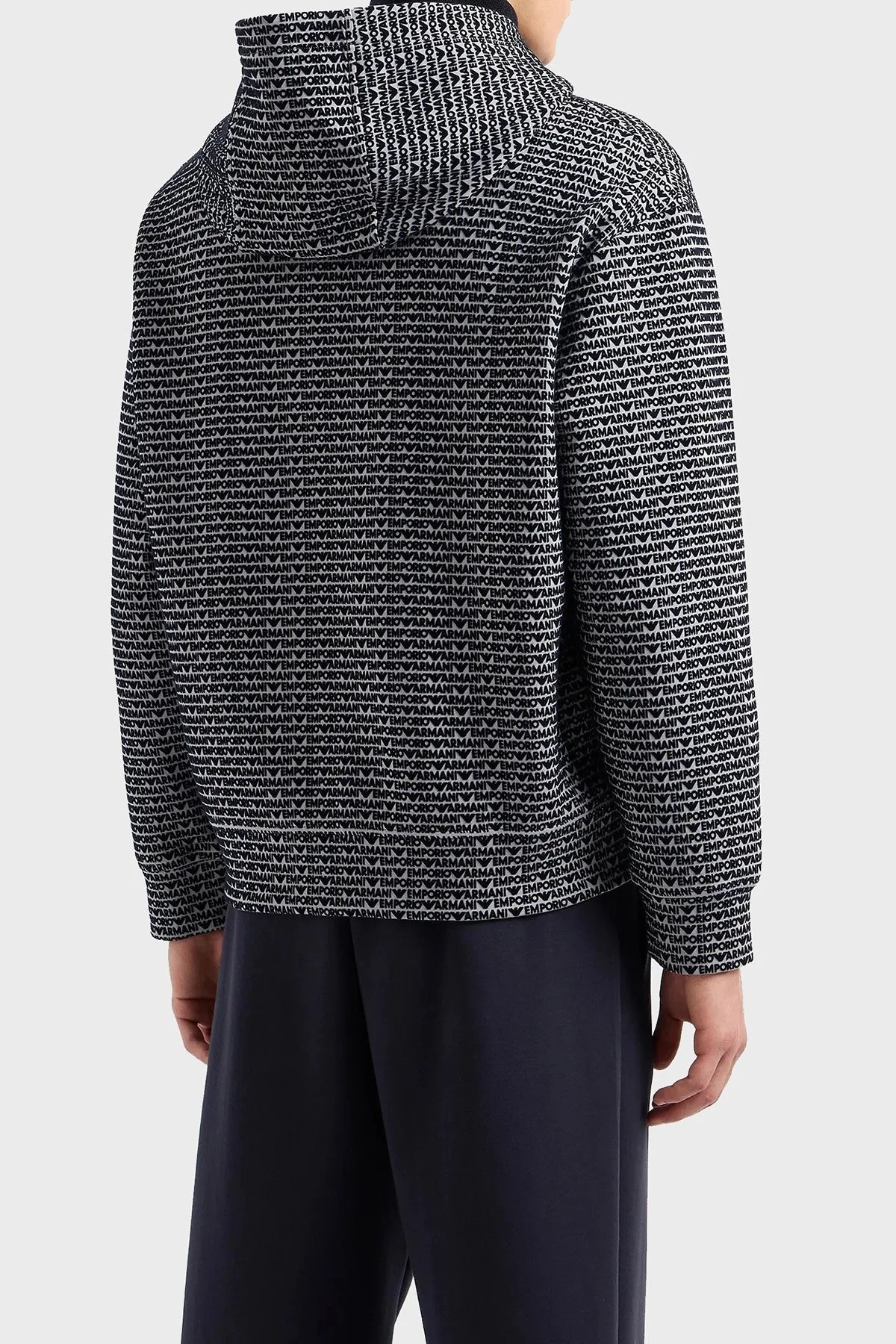 Emporio Armani Logolu Streç Pamuklu Regular Fit Erkek Sweat 6D1MB0 1JHSZ 06K3 GRİ - 2