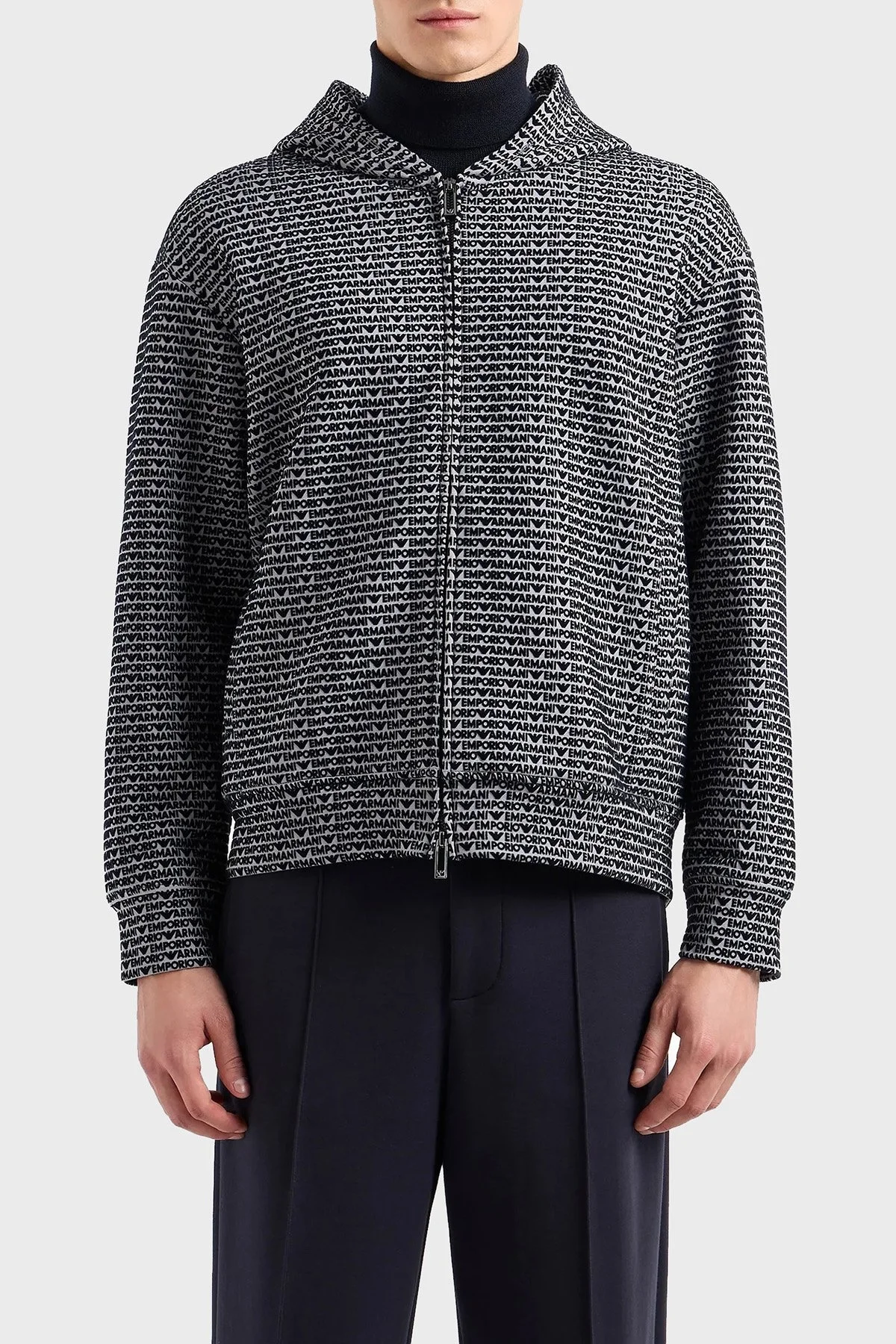 Emporio Armani Logolu Streç Pamuklu Regular Fit Erkek Sweat 6D1MB0 1JHSZ 06K3 GRİ - 3