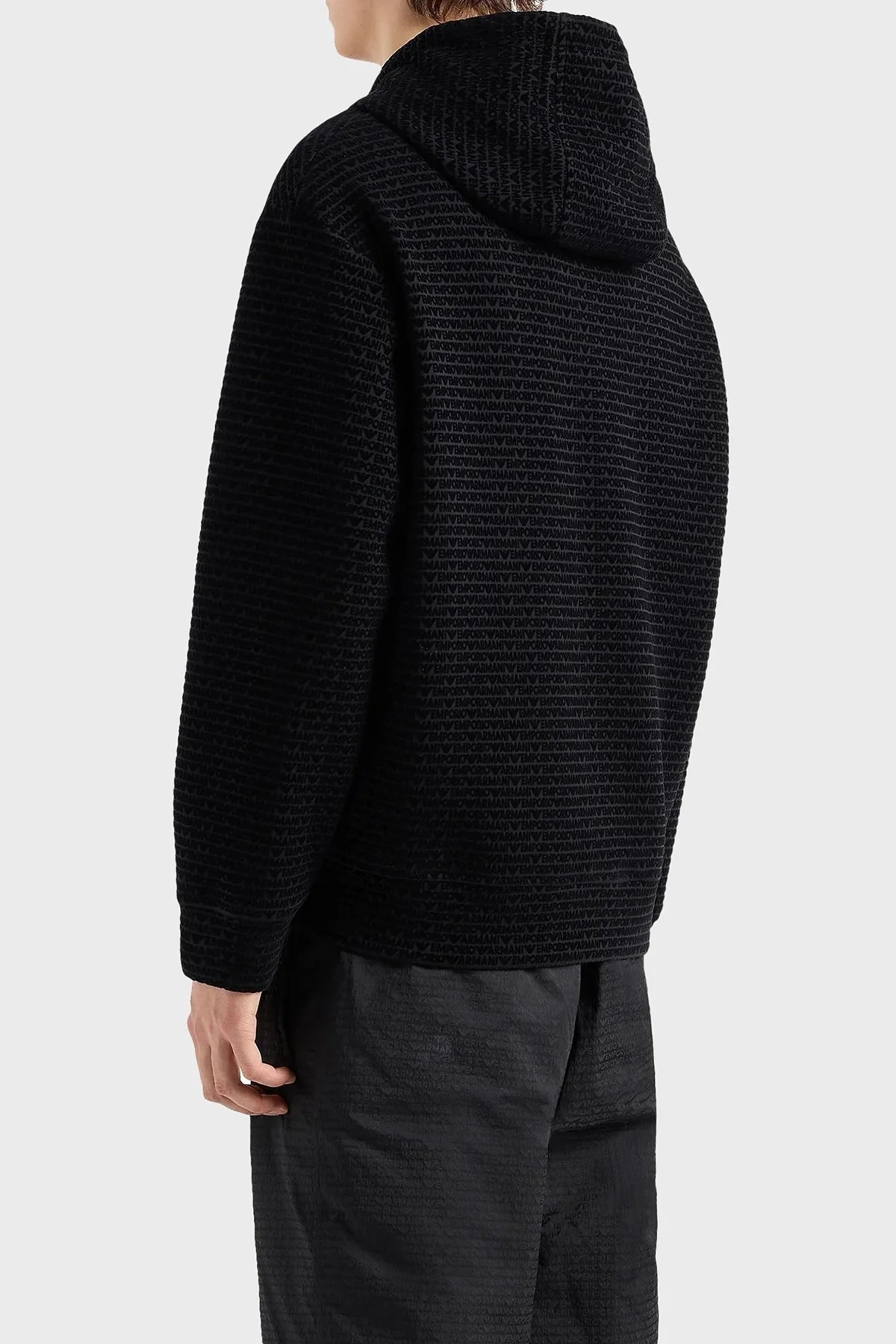 Emporio Armani Logolu Streç Pamuklu Regular Fit Erkek Sweat 6D1MB0 1JHSZ 0999 SİYAH - 3