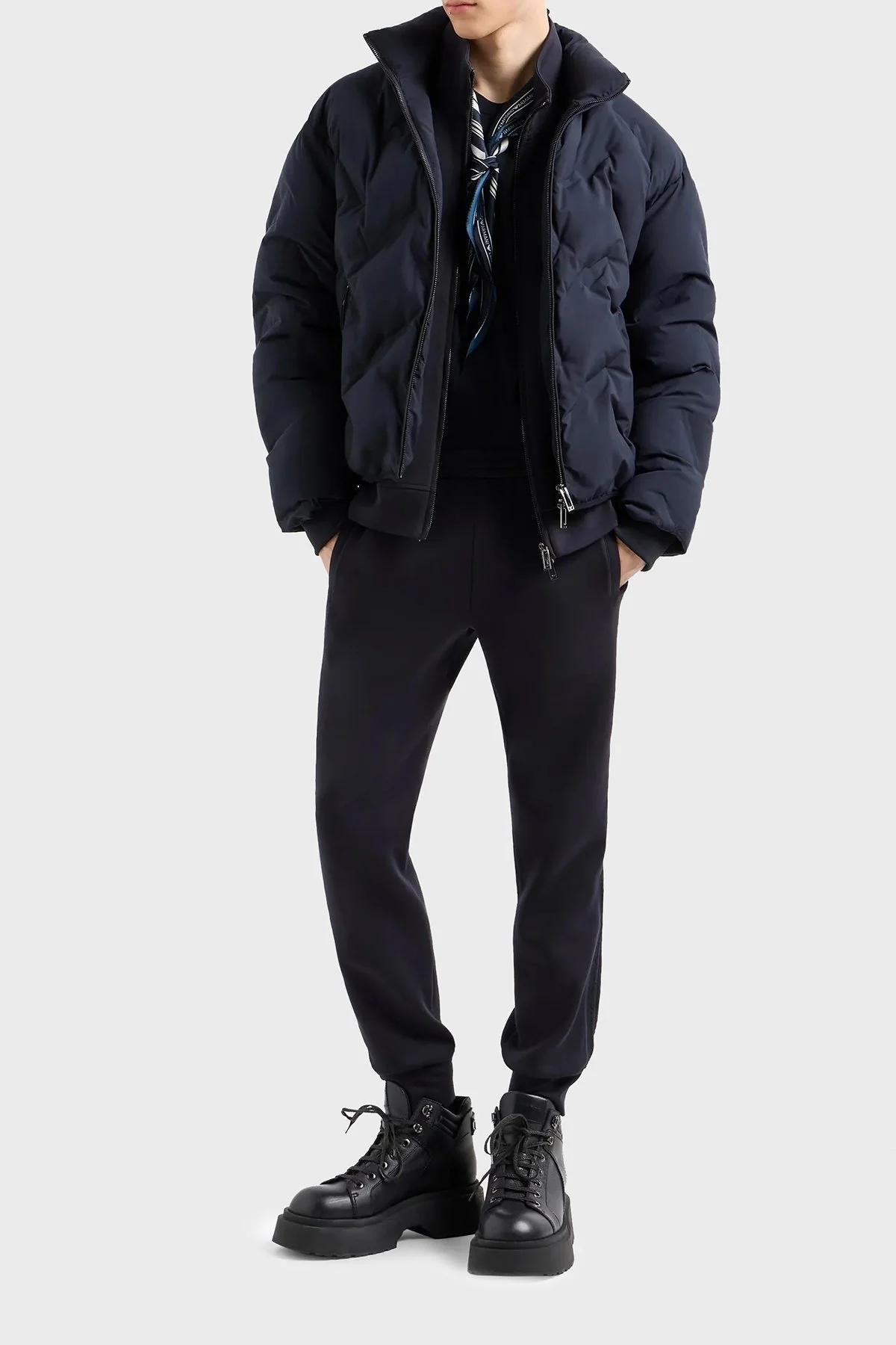 Emporio Armani Logolu Streç Pamuklu Regular Fit Jogger Spor Erkek Pantolon 6D1PK3 1JHSZ 0920 LACİVERT - 2