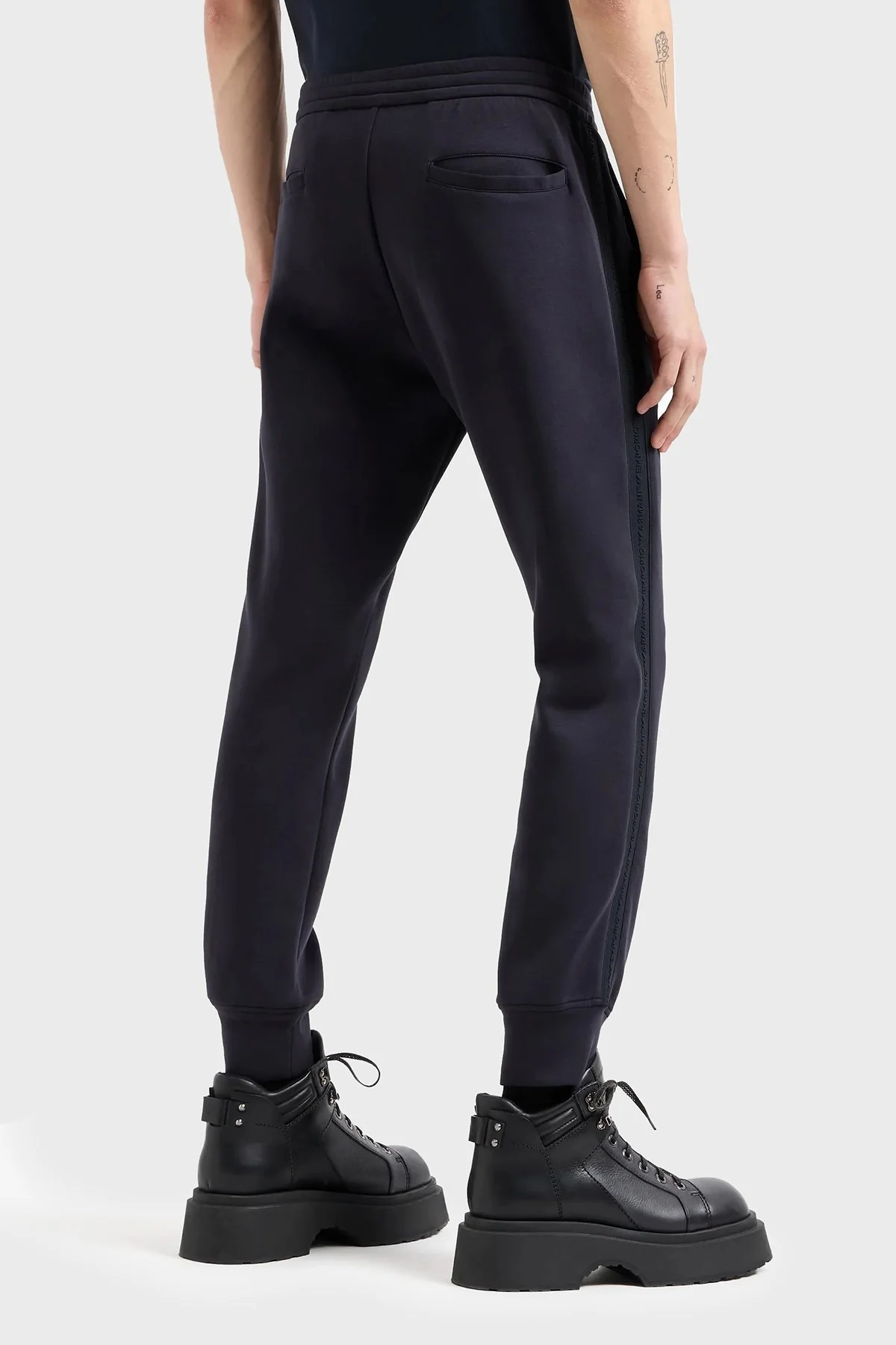 Emporio Armani Logolu Streç Pamuklu Regular Fit Jogger Spor Erkek Pantolon 6D1PK3 1JHSZ 0920 LACİVERT - 3