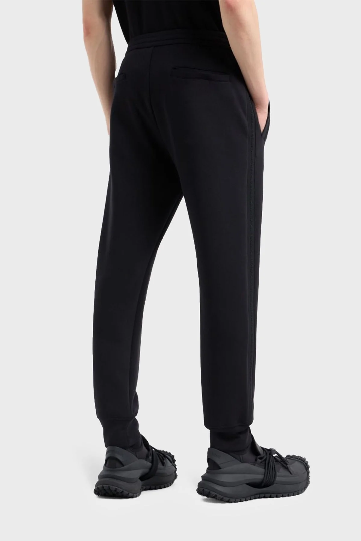 Emporio Armani Logolu Streç Pamuklu Regular Fit Jogger Spor Erkek Pantolon 6D1PK3 1JHSZ 0999 SİYAH - 2