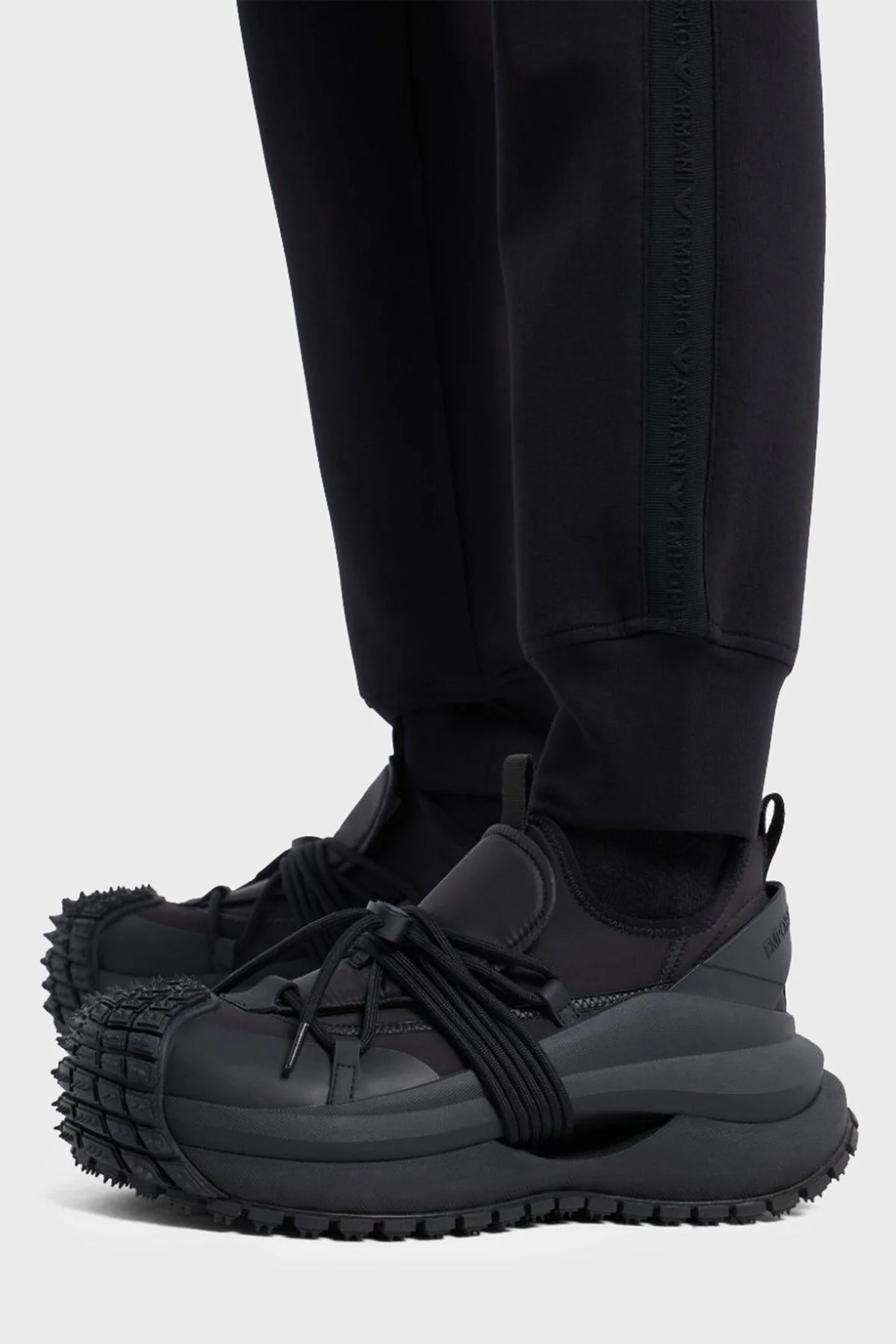 Emporio Armani Logolu Streç Pamuklu Regular Fit Jogger Spor Erkek Pantolon 6D1PK3 1JHSZ 0999 SİYAH - 3