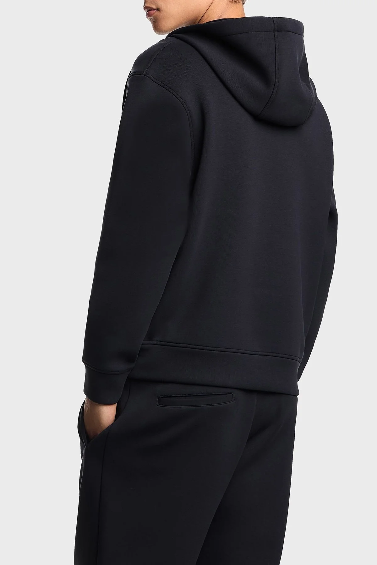 Emporio Armani Logolu Streç Pamuklu Regular Fit Kapüşonlu Erkek Sweat EM002866 AF17547 UB118 LACİVERT - 3