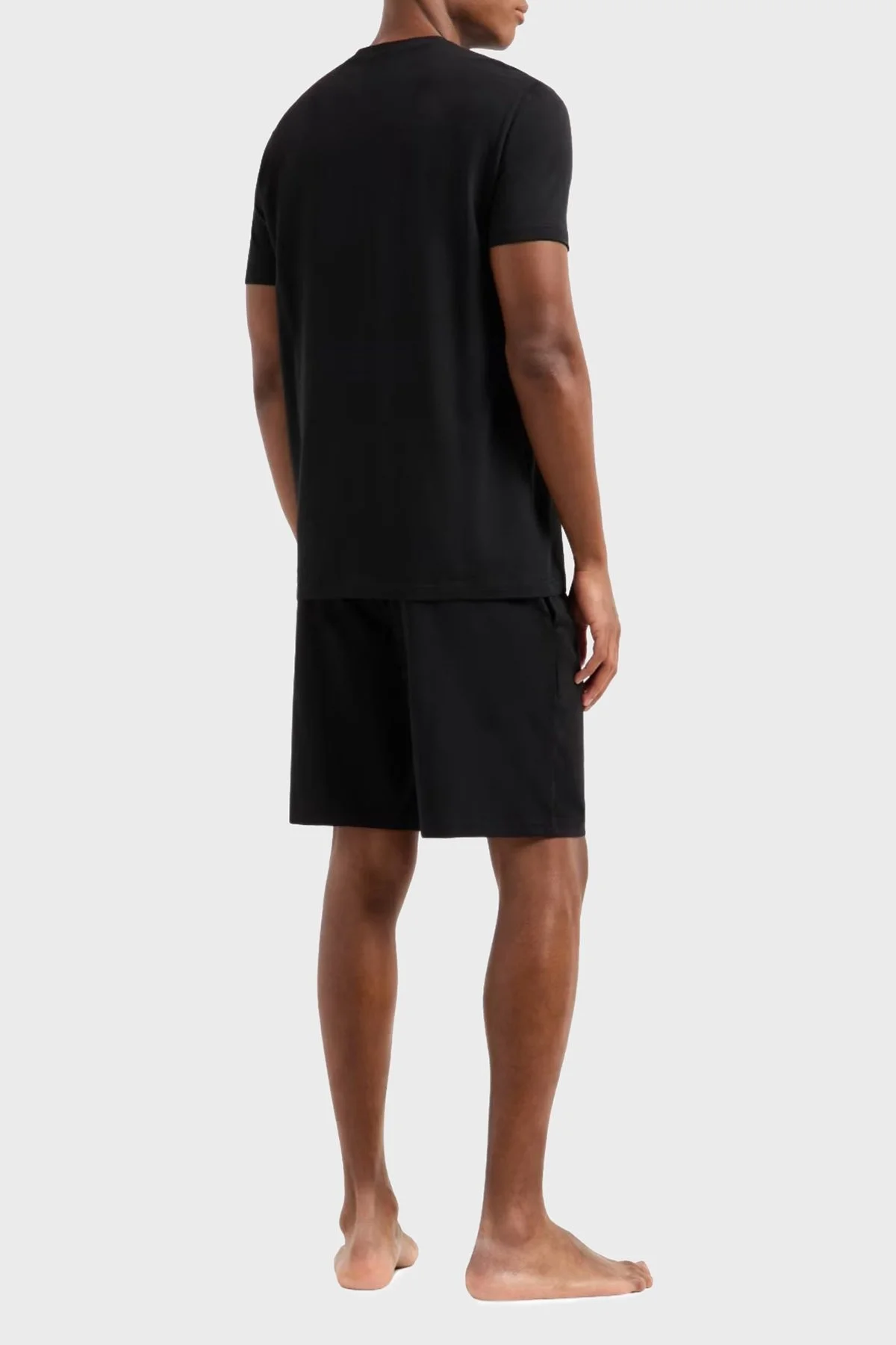 Emporio Armani Logolu Streç Pamuklu Regular Fit Normal Bel Erkek Pijama Takımı EM000400 AF10772 UC001 SİYAH - 5