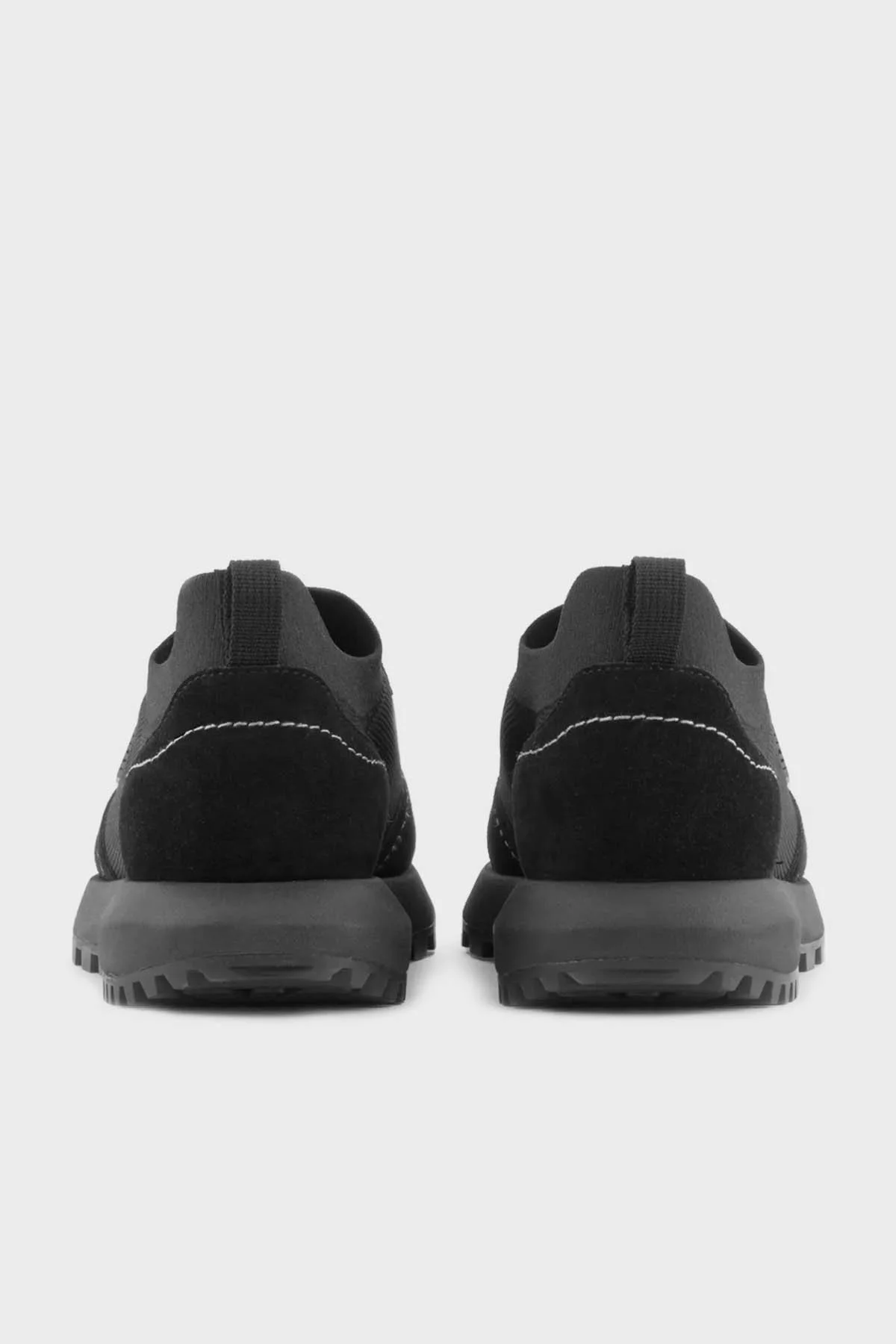 Emporio Armani Logolu Süet Detaylı Sneaker Erkek Ayakkabı X4X659 XR105 Q781 SİYAH - 4