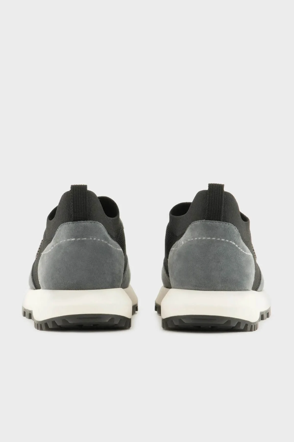 Emporio Armani Logolu Süet Detaylı Sneaker Erkek Ayakkabı X4X659 XR105 T860 SİYAH-HAKİ - 5