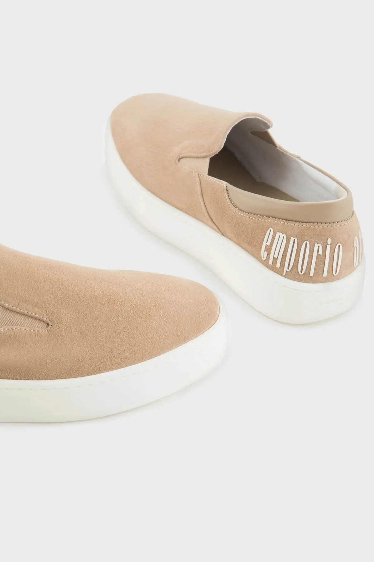 Emporio Armani Logolu Süet Loafer Bayan Ayakkabı X3Y007 XR158 00085 BEJ - 11