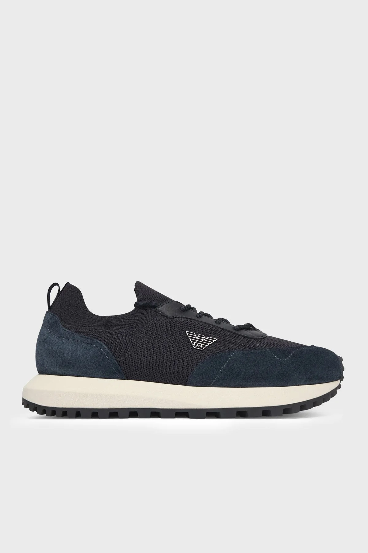 Emporio Armani Logolu Süet Sneaker Erkek Ayakkabı EM003739 AF19724 MB562 Lacivert - 1