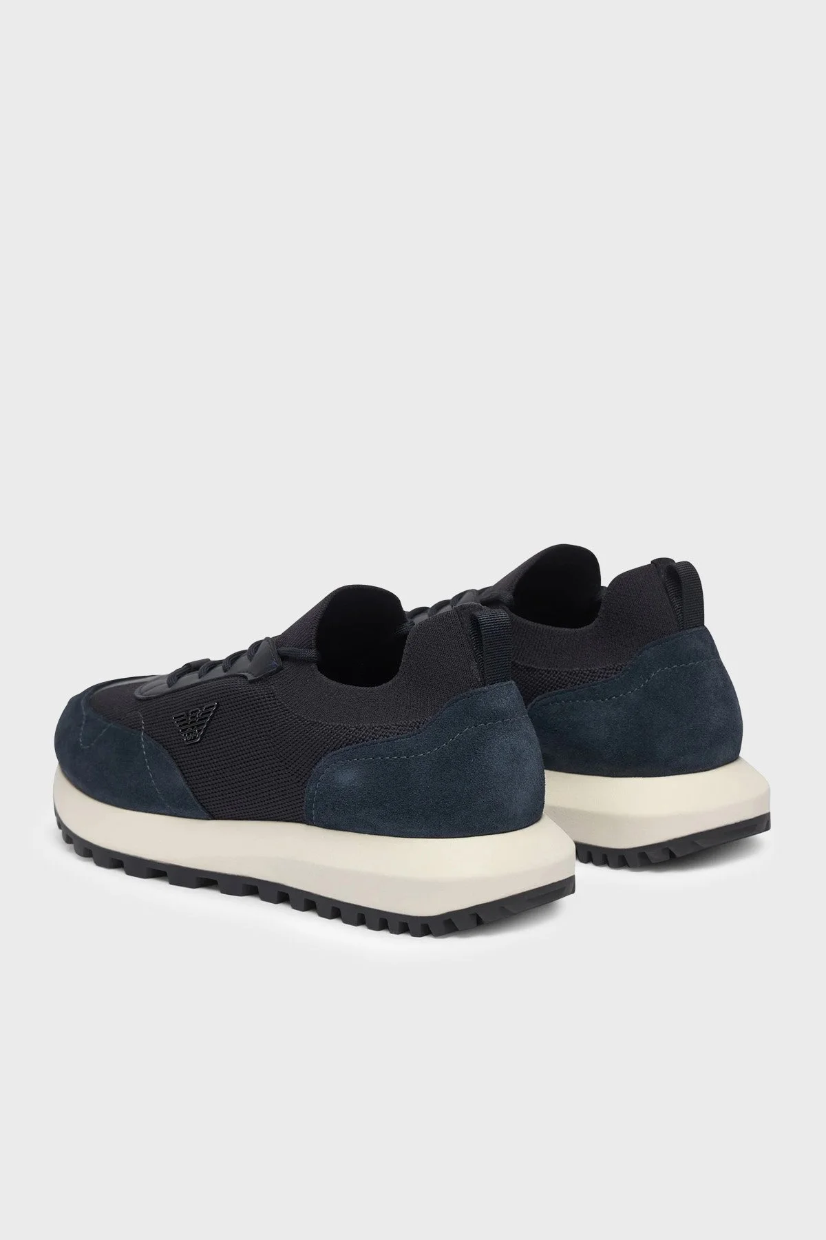 Emporio Armani Logolu Süet Sneaker Erkek Ayakkabı EM003739 AF19724 MB562 Lacivert - 3