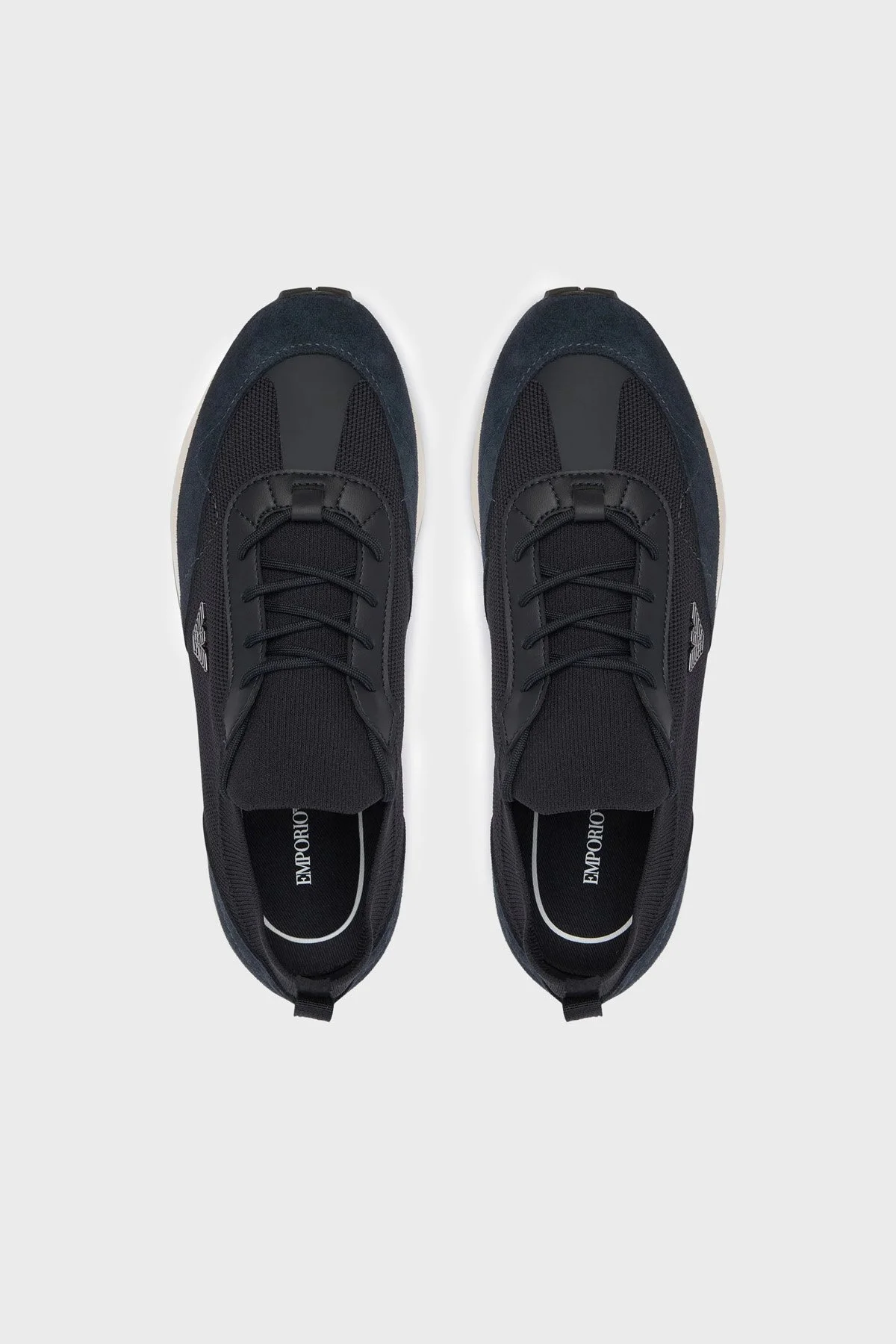 Emporio Armani Logolu Süet Sneaker Erkek Ayakkabı EM003739 AF19724 MB562 Lacivert - 5