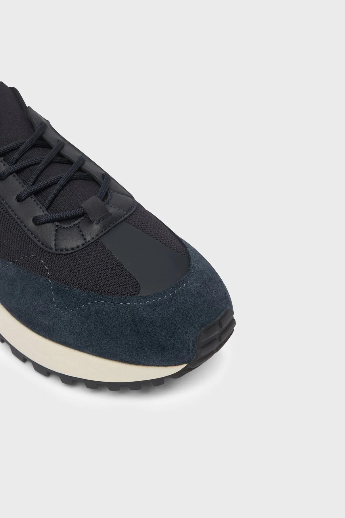 Emporio Armani Logolu Süet Sneaker Erkek Ayakkabı EM003739 AF19724 MB562 Lacivert - 6