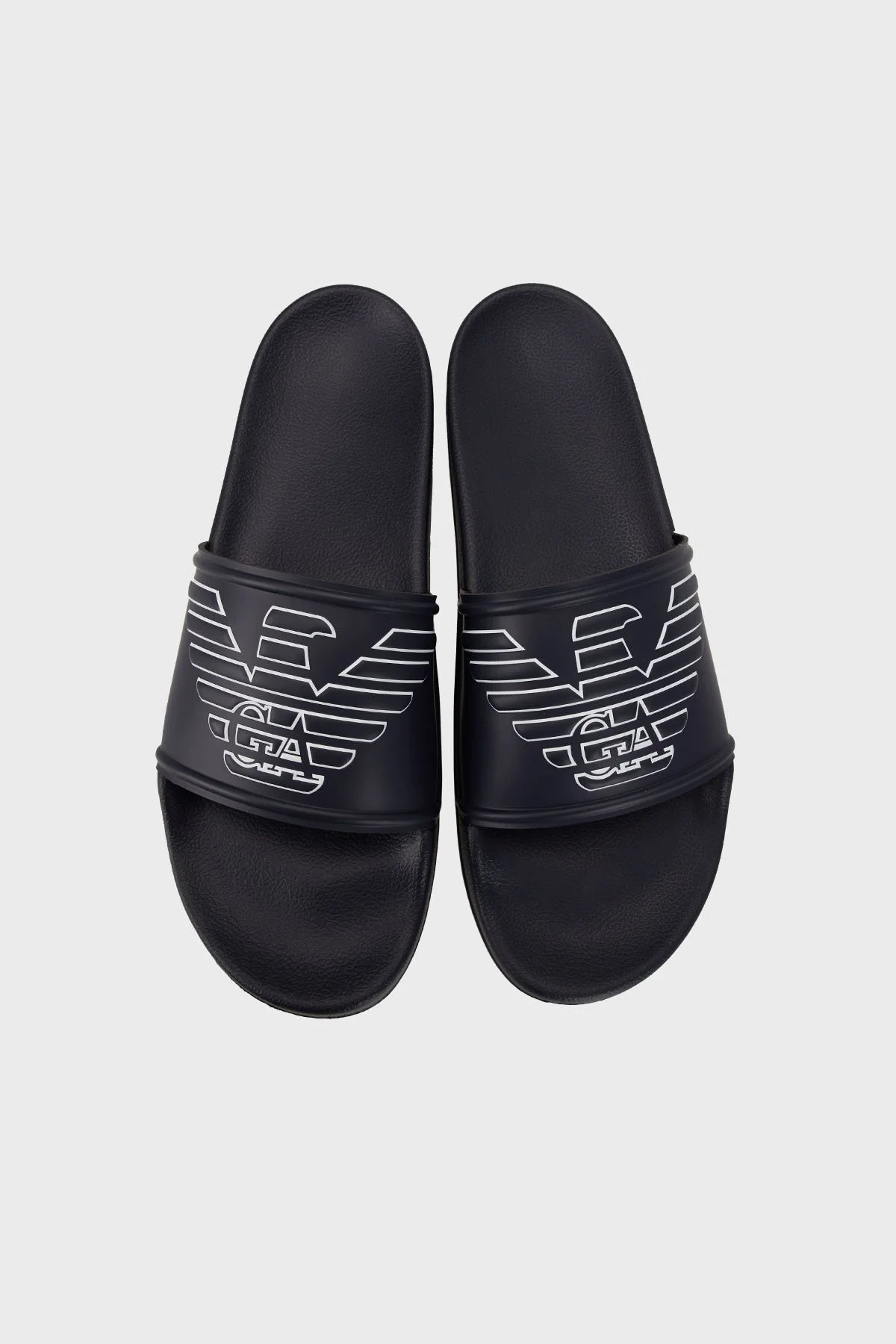 Emporio Armani Logolu Tek Bantlı Unisex Terlik XVPS11 XR273 K578 MAVİ-BEYAZ - 9