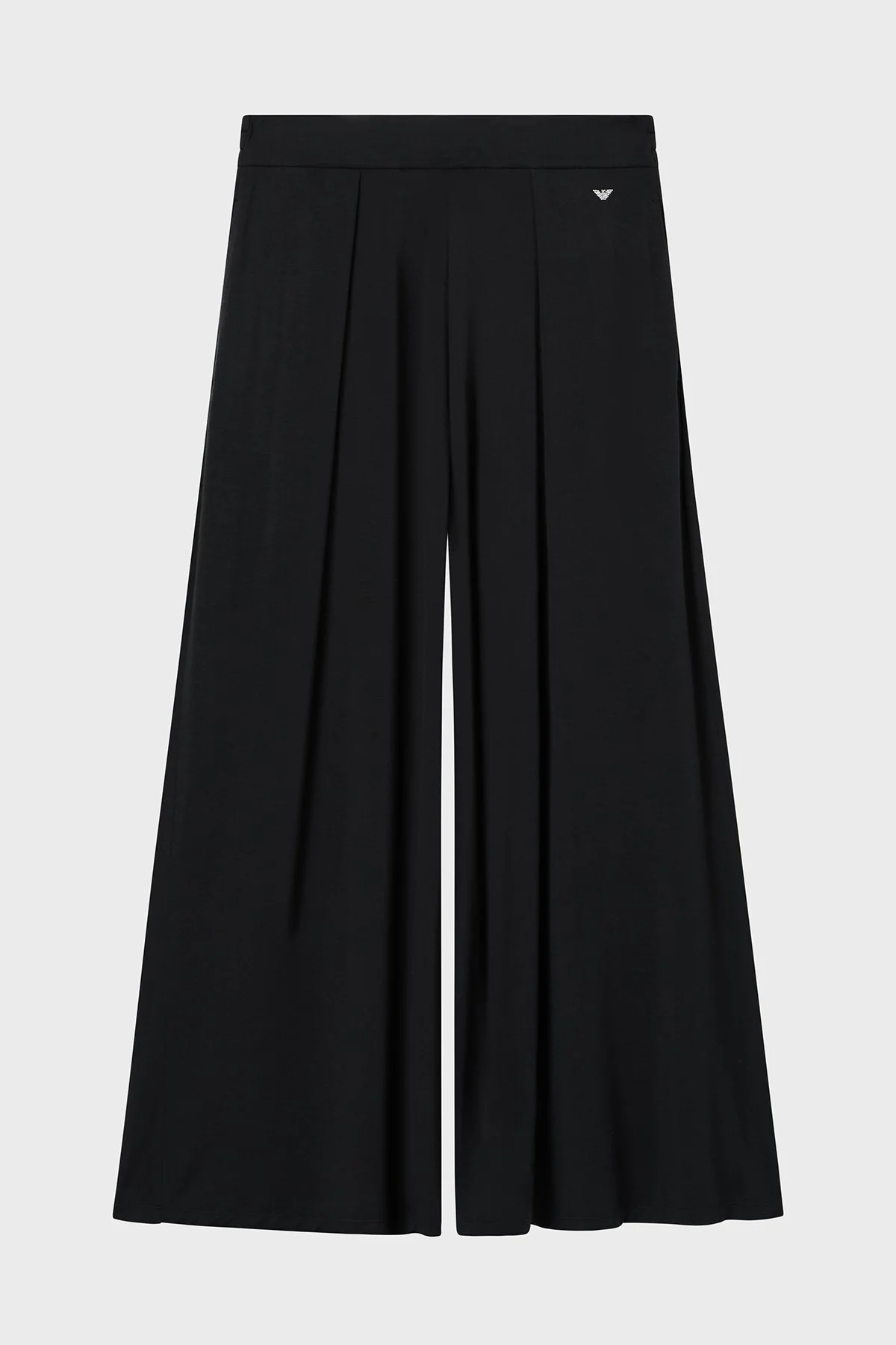 Emporio Armani Logolu Wide Leg Yüksek Bel Bayan Pantolon EW000522 AF19024 UC001 SİYAH - 3