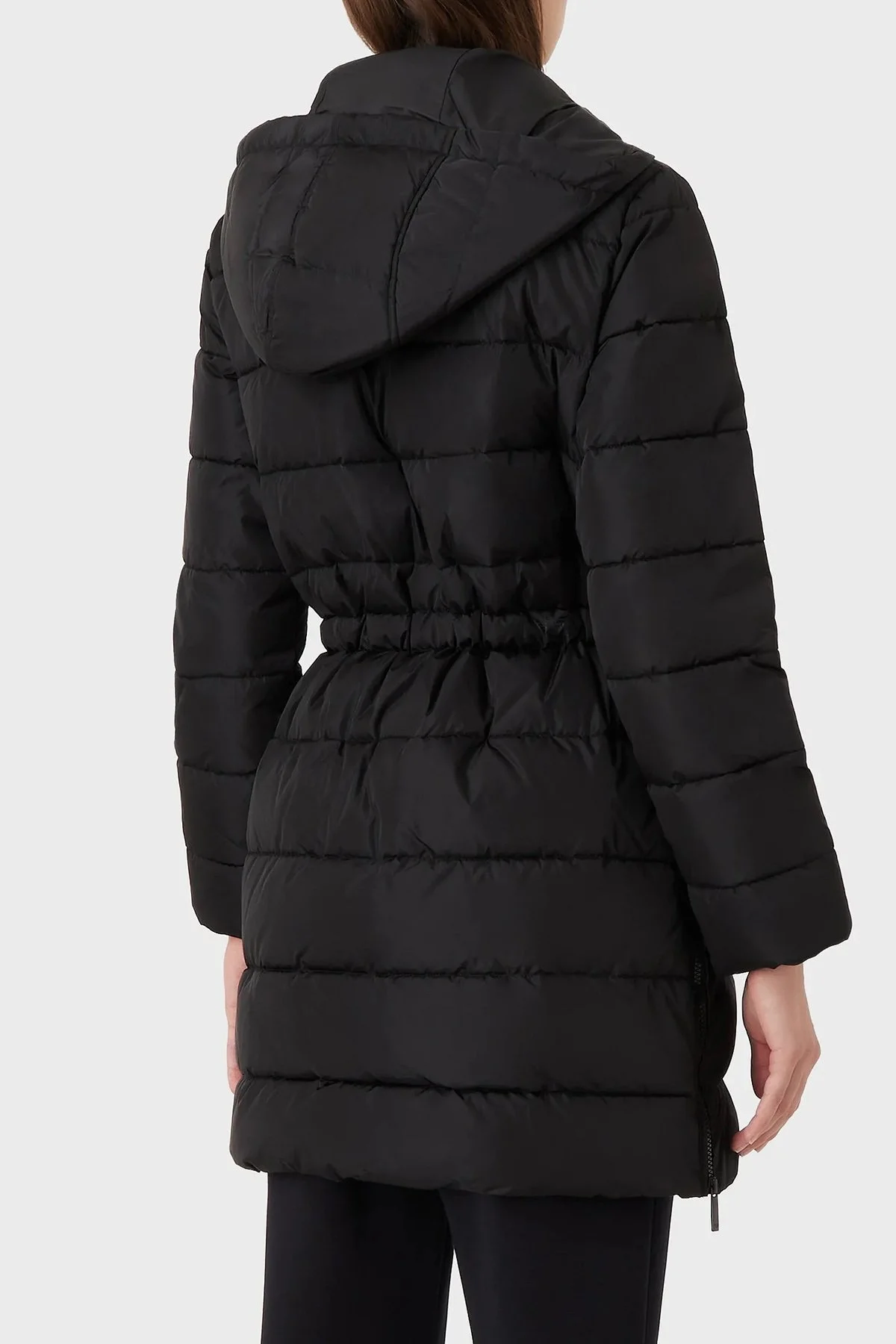 Emporio Armani Logolu Yalıtımlı Çıkarılabilir Kapüşonlu Regular Fit Kapitone Bayan Mont 6L2L73 2NGAZ 0999 SİYAH - 2